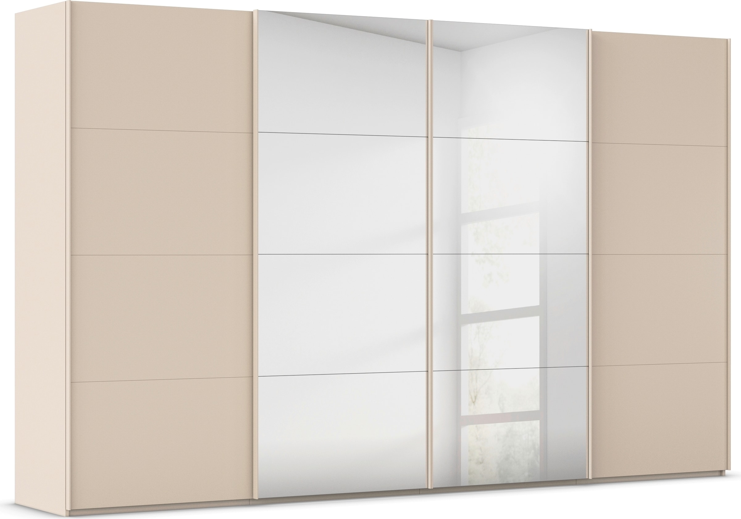 rauch "Kleiderschrank Schrank Garderobe Schlafzimmerschrank SCALE-FYRA" edle viergeteilte Türen mit Spiegel und vielen Farben MADE IN GERMANY