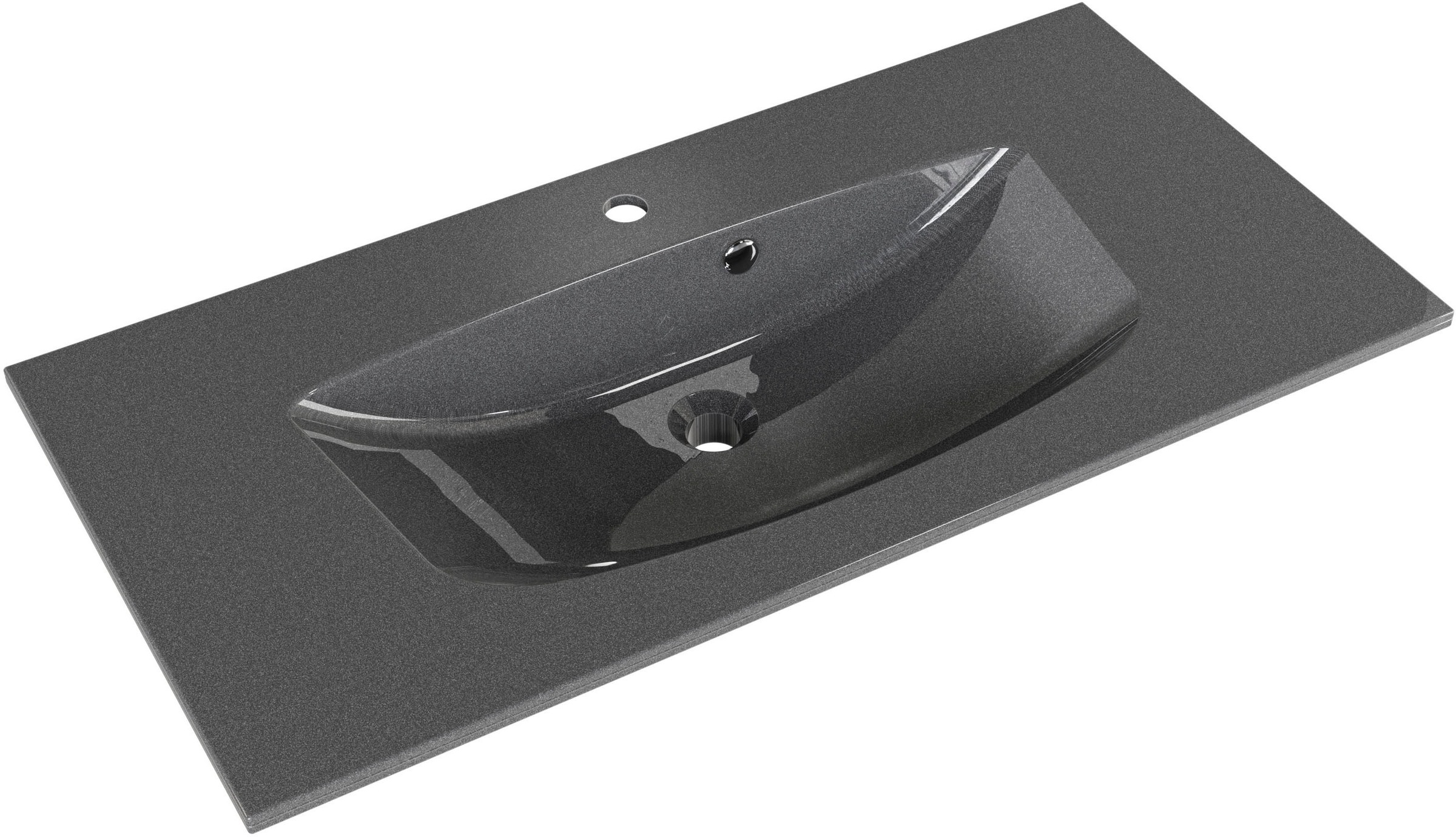Saphir Badmöbel-Set »Serie 6025 2-teilig Mineralmarmor-Waschtisch mit LED-Spiegelschrank«, (2 St.), Waschplatz 97 cm breit, 2 Schubladen, 3 Spiegel-Türen, inkl Türdämpfer