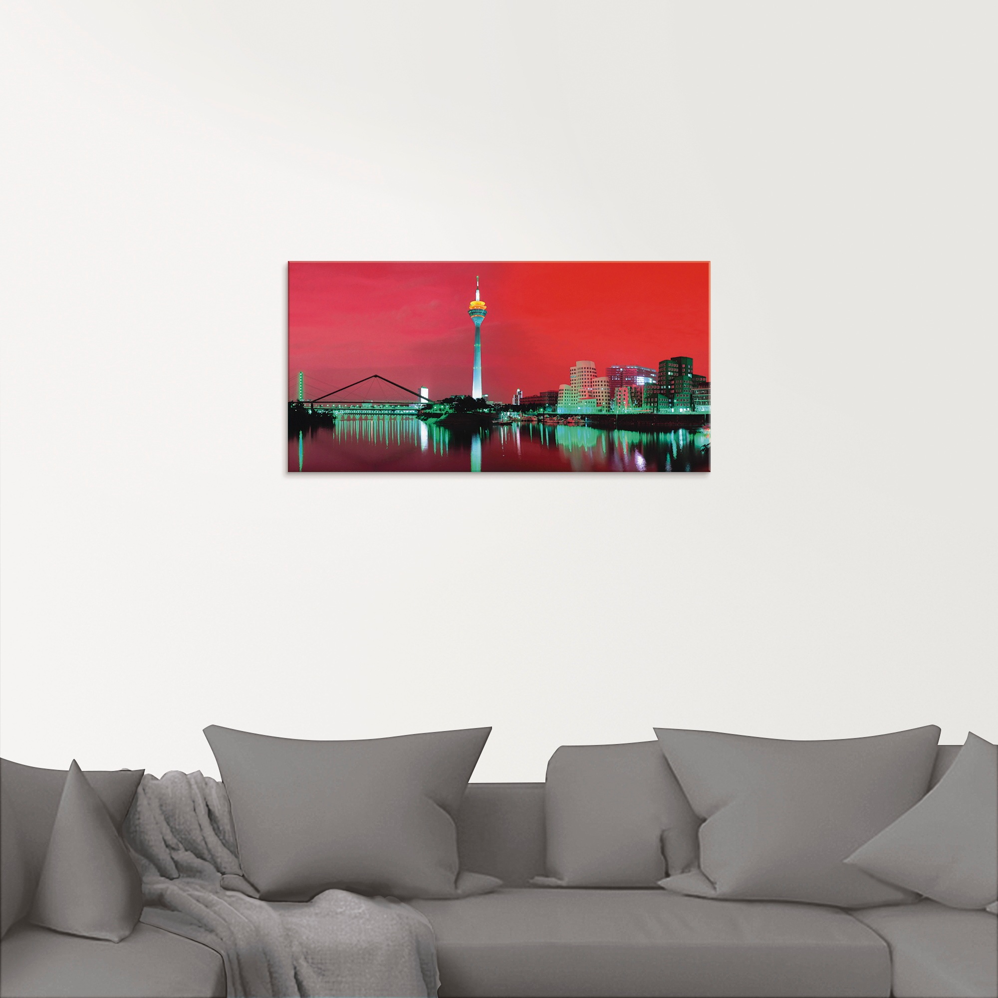 Artland Glasbild »Düsseldorf Skyline V«, Deutschland, (1 St.), in verschiedenen Größen