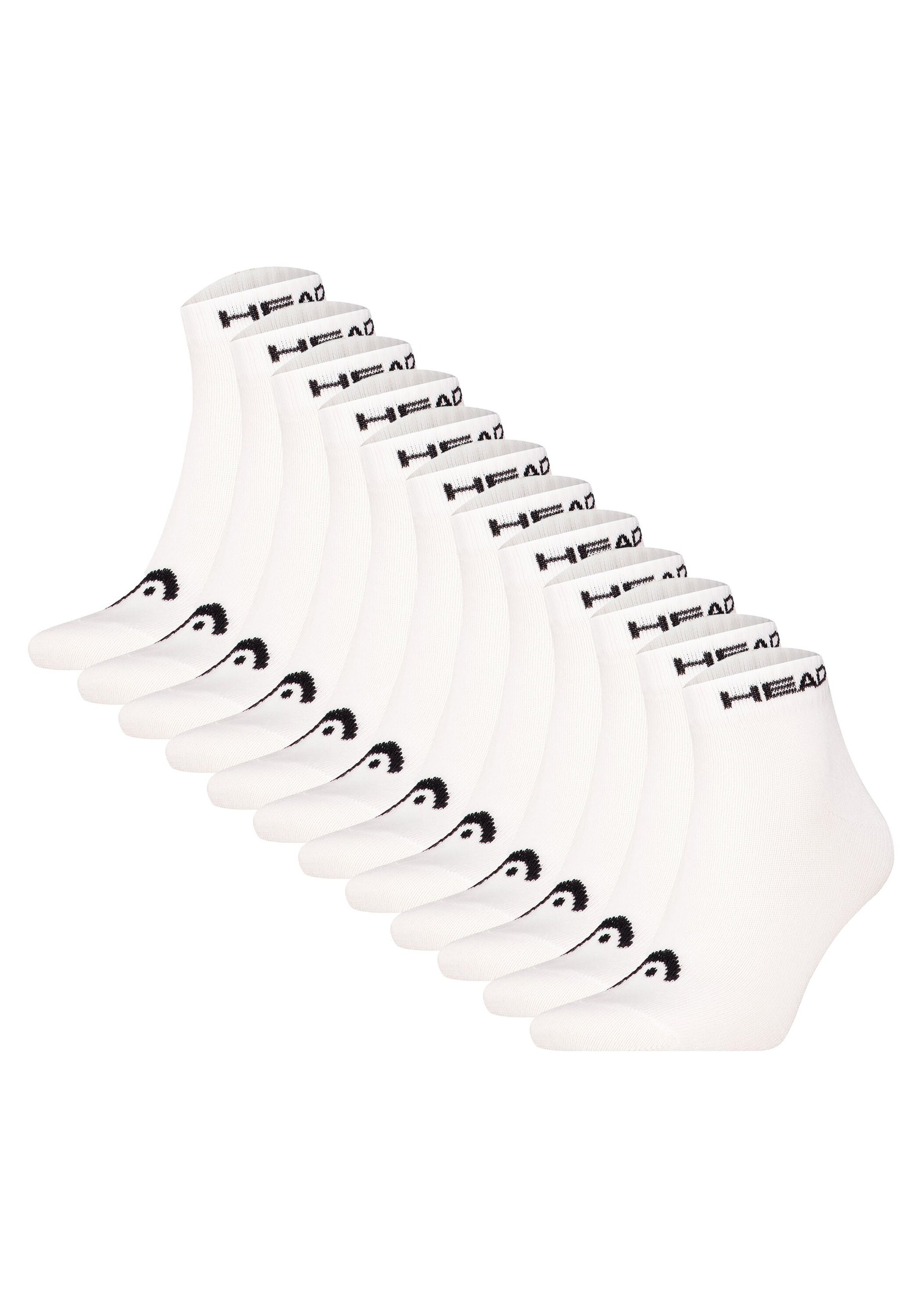 HEAD Herren Sneakersocken "Socken Elements All Sport Quarter 12P 12er Pack", Gr. 39, weiß, Obermaterial: 73% Baumwolle CO. 23% Polyester PES. 2%