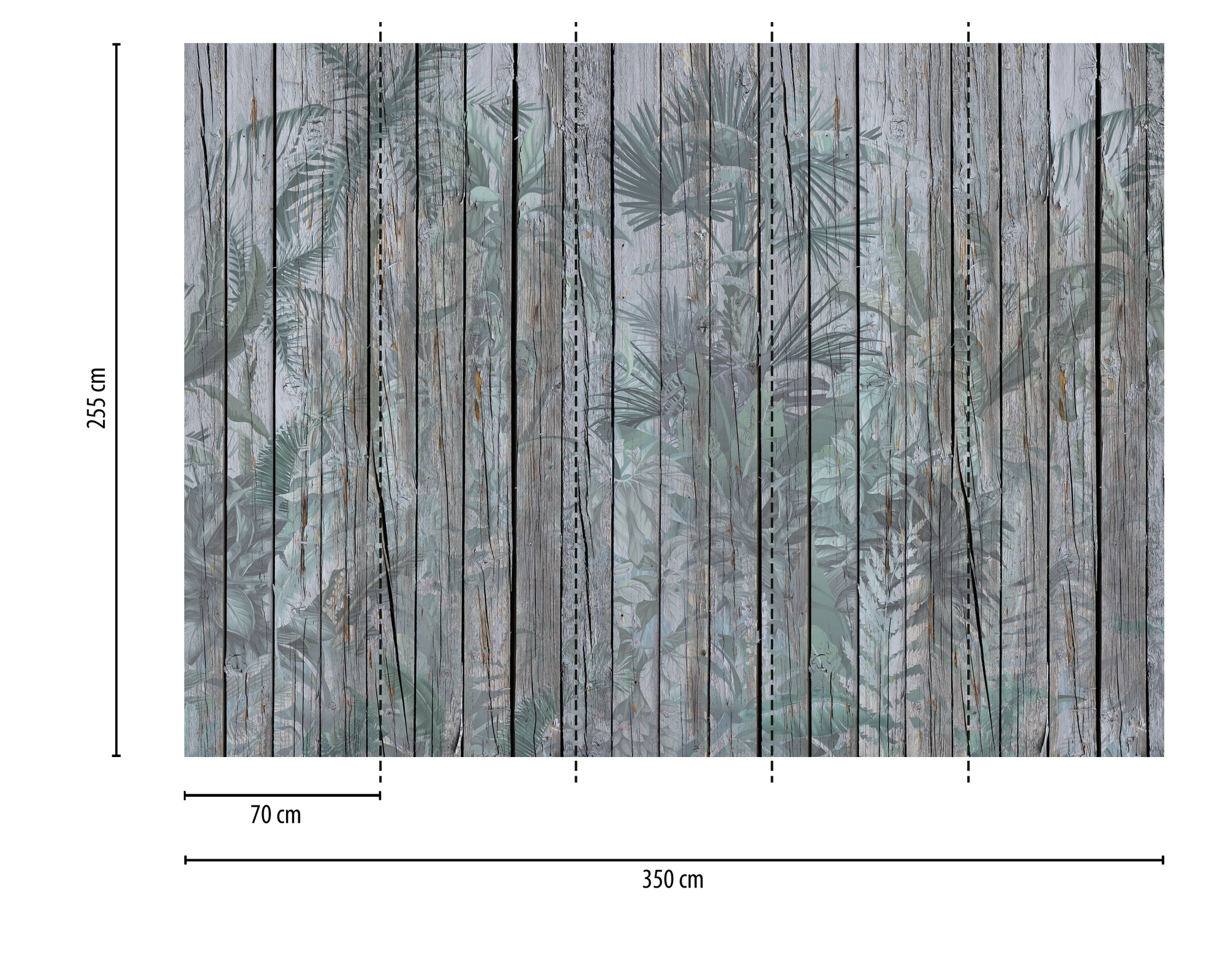 A.S. Création Vliestapete »Fototapete Holzoptik Grau Dschungelmuster Tropisch« matt strukturiert