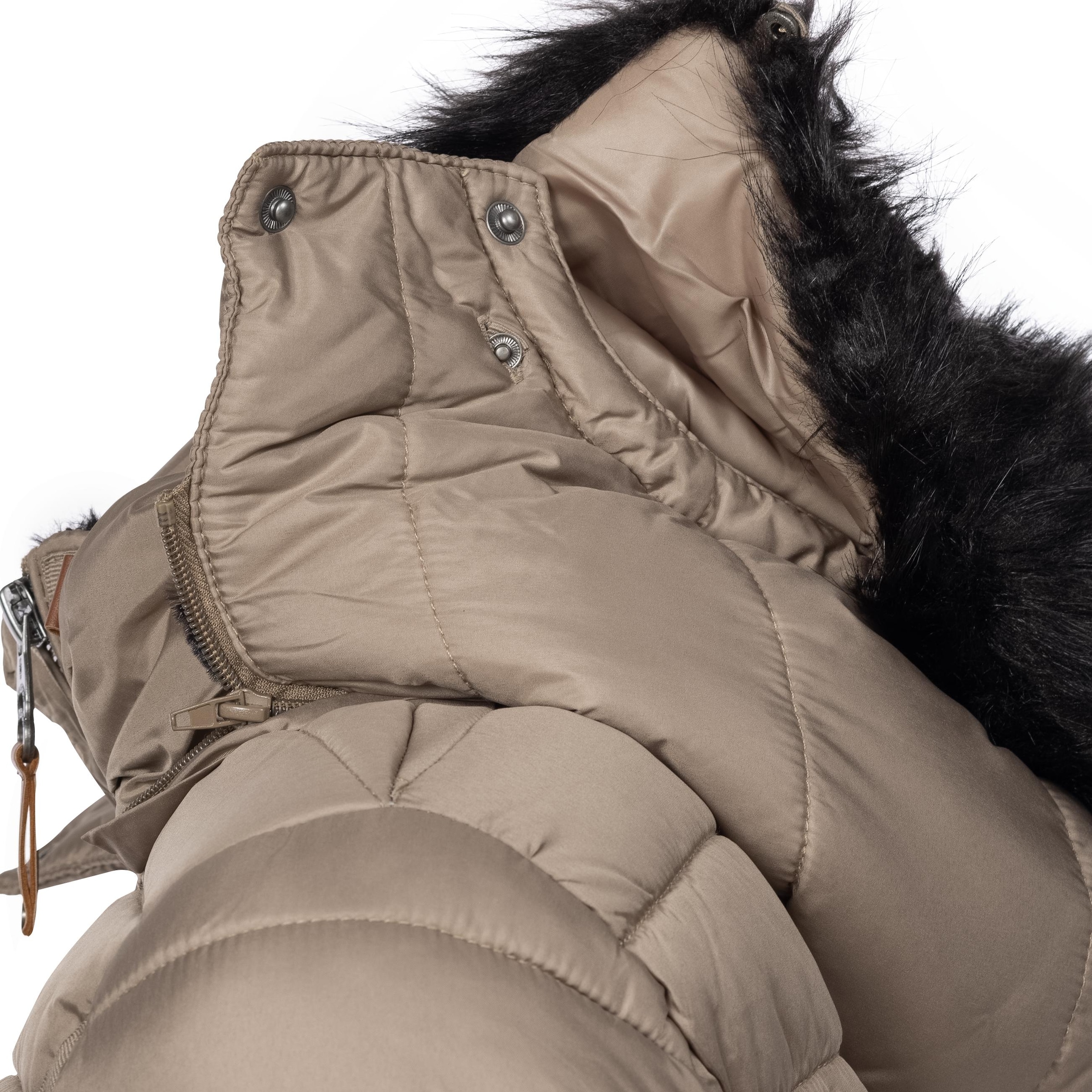 Navahoo Wintermantel »Umay«, langer Damen Winter Steppmantel mit Kunstfellkapuze