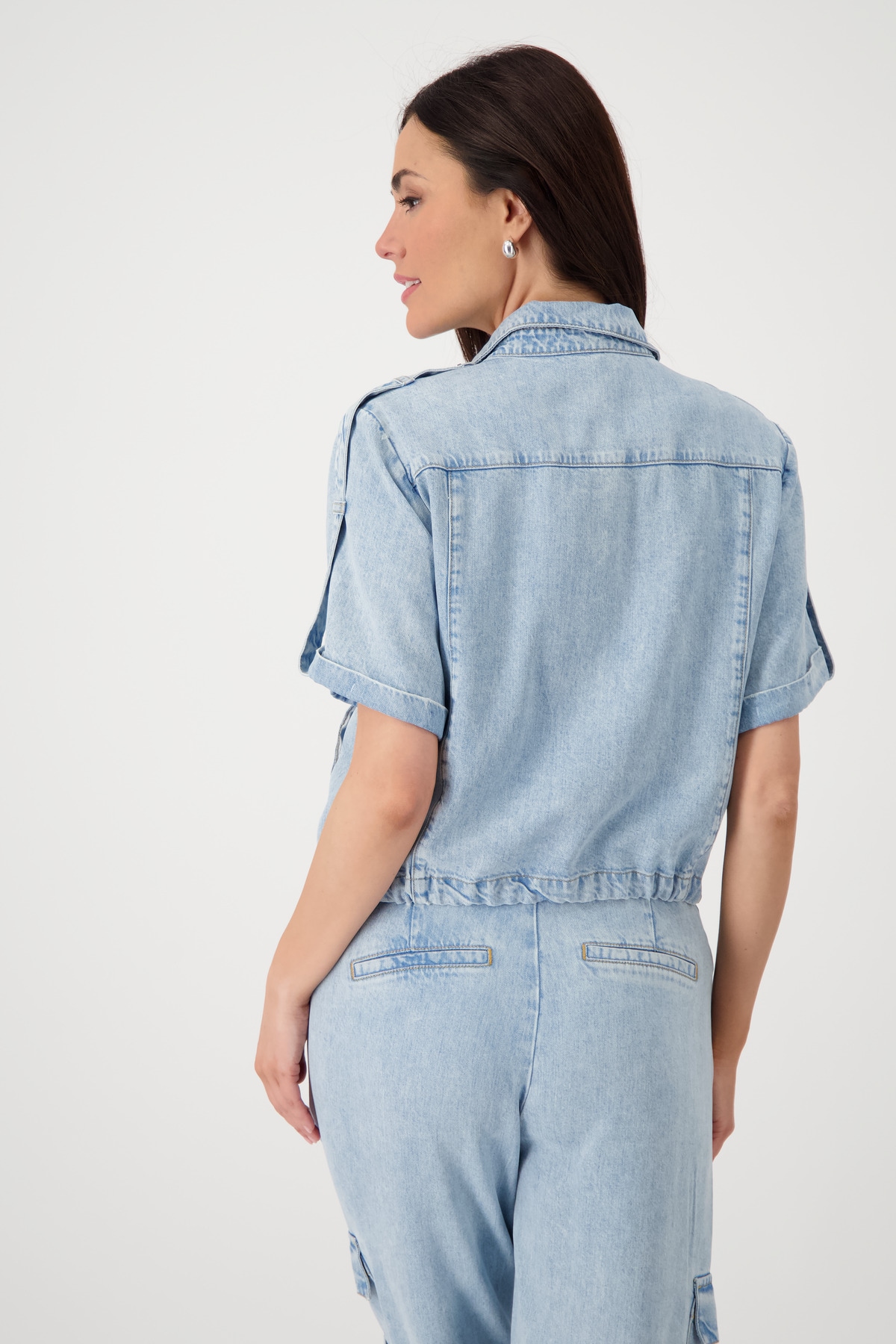 Monari Jeansblazer »Jacke Lyocell«, Mit Rundhalsausschnitt