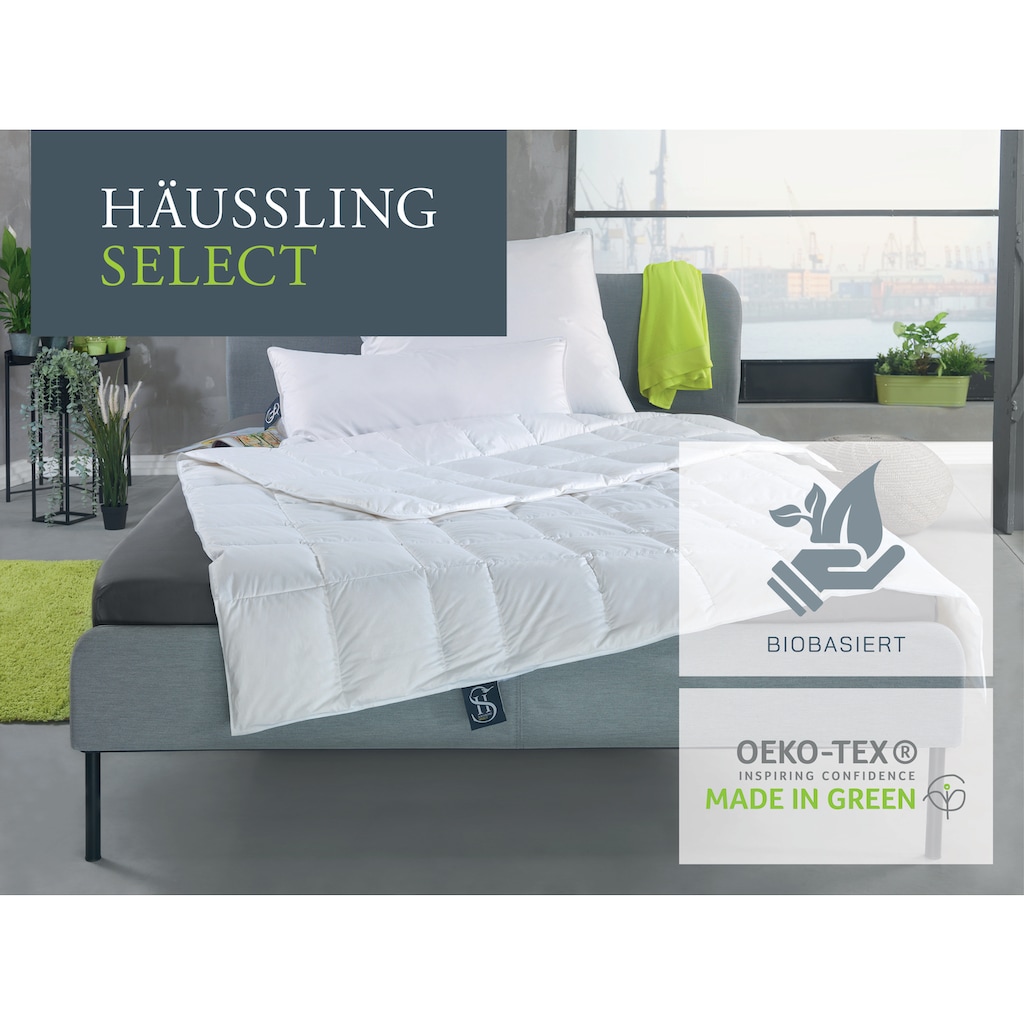Haeussling Gänsedaunenbettdecke »Select - Made in Green«, leicht, Füllung 100% Gänsedaunen, Bezug 100% Baumwolle, (1 St.)