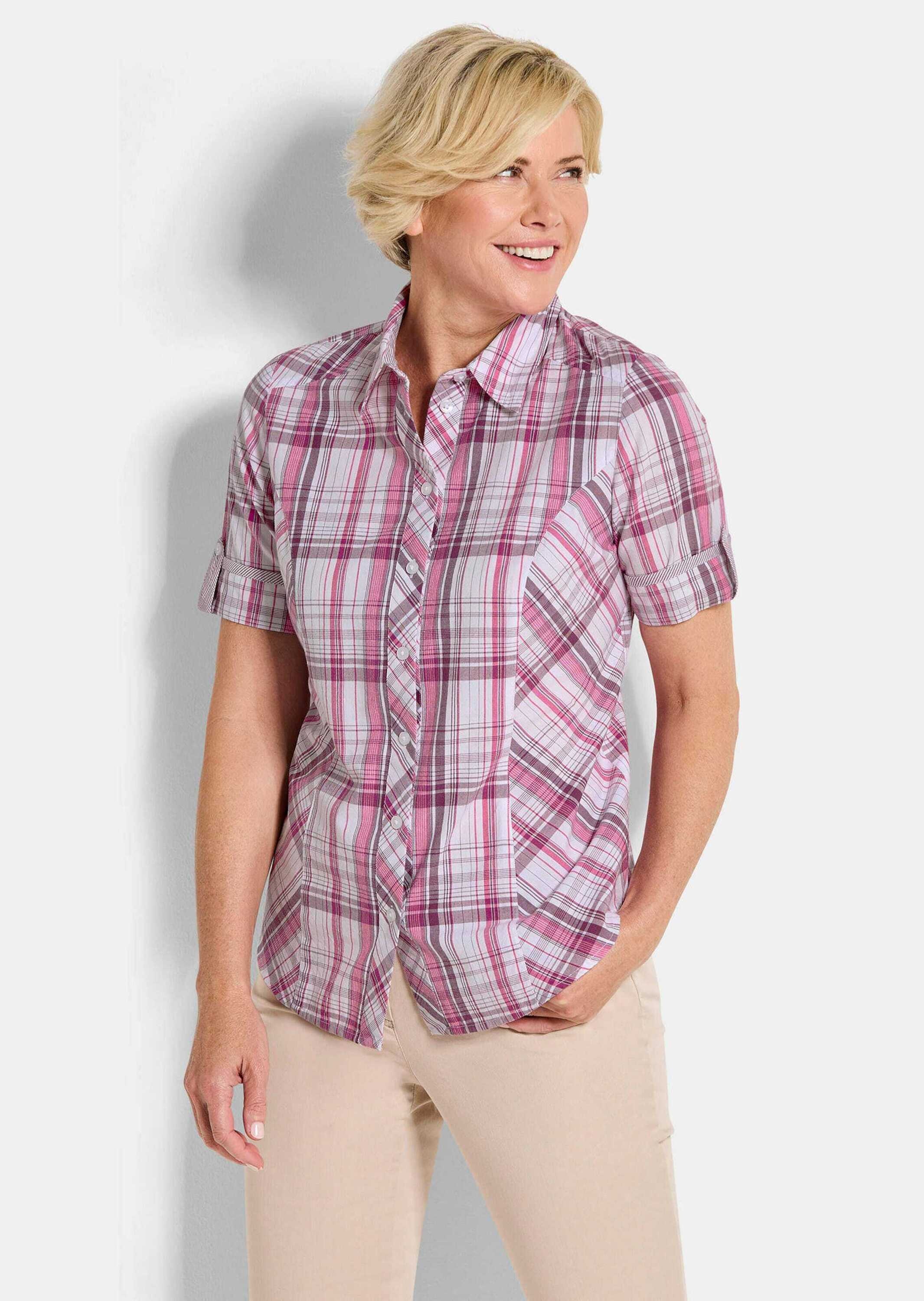 Thumbnail - GOLDNER Hemdbluse "Blusenshirt mit Karomuster" Riegel am Ärmel