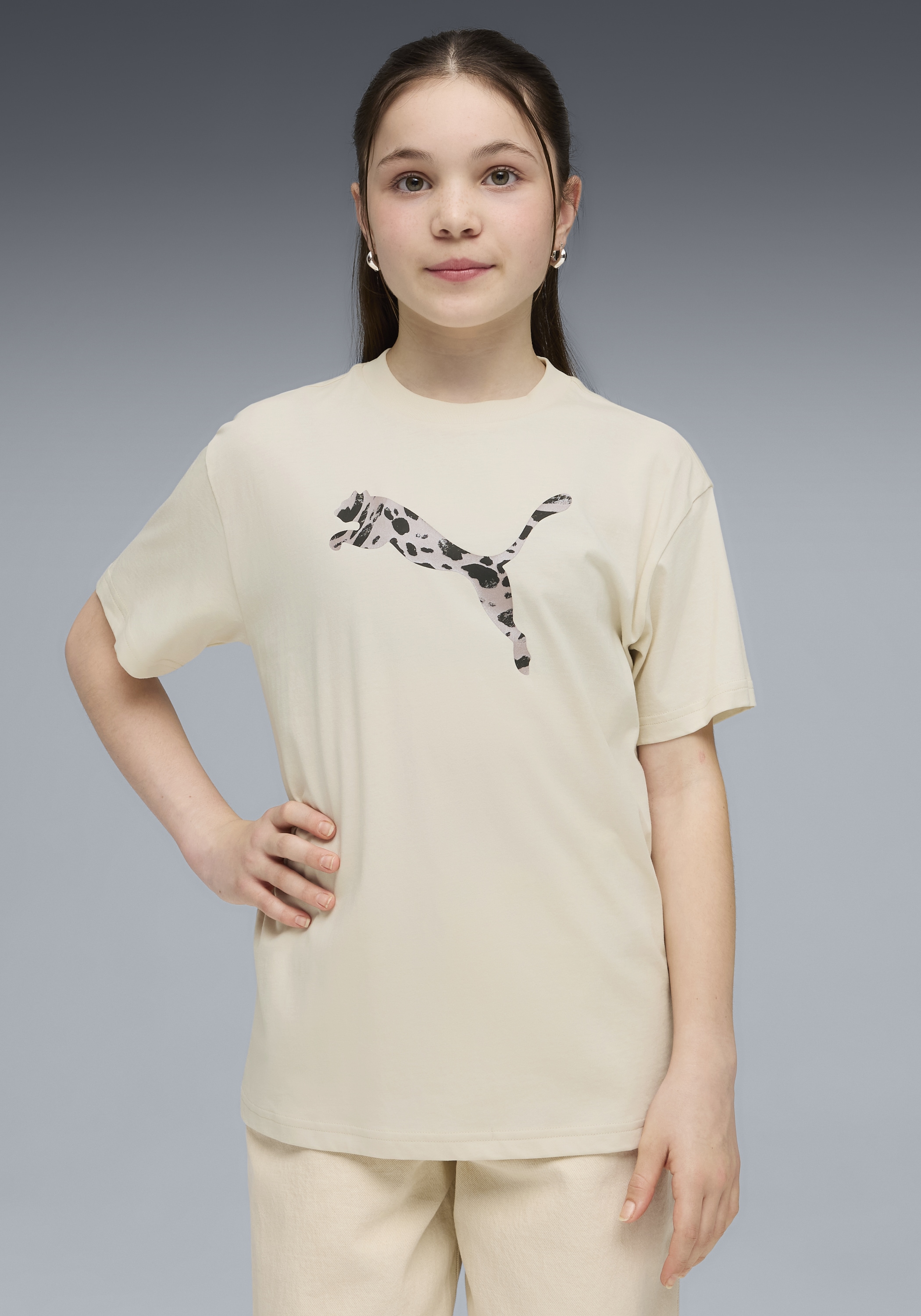 PUMA T-Shirt "ESS GRAPHIC ANIMAL RELAXED TEE G" für Jugendliche, Kurzarm, mit Print-Applikation, Rundhalsausschnitt
