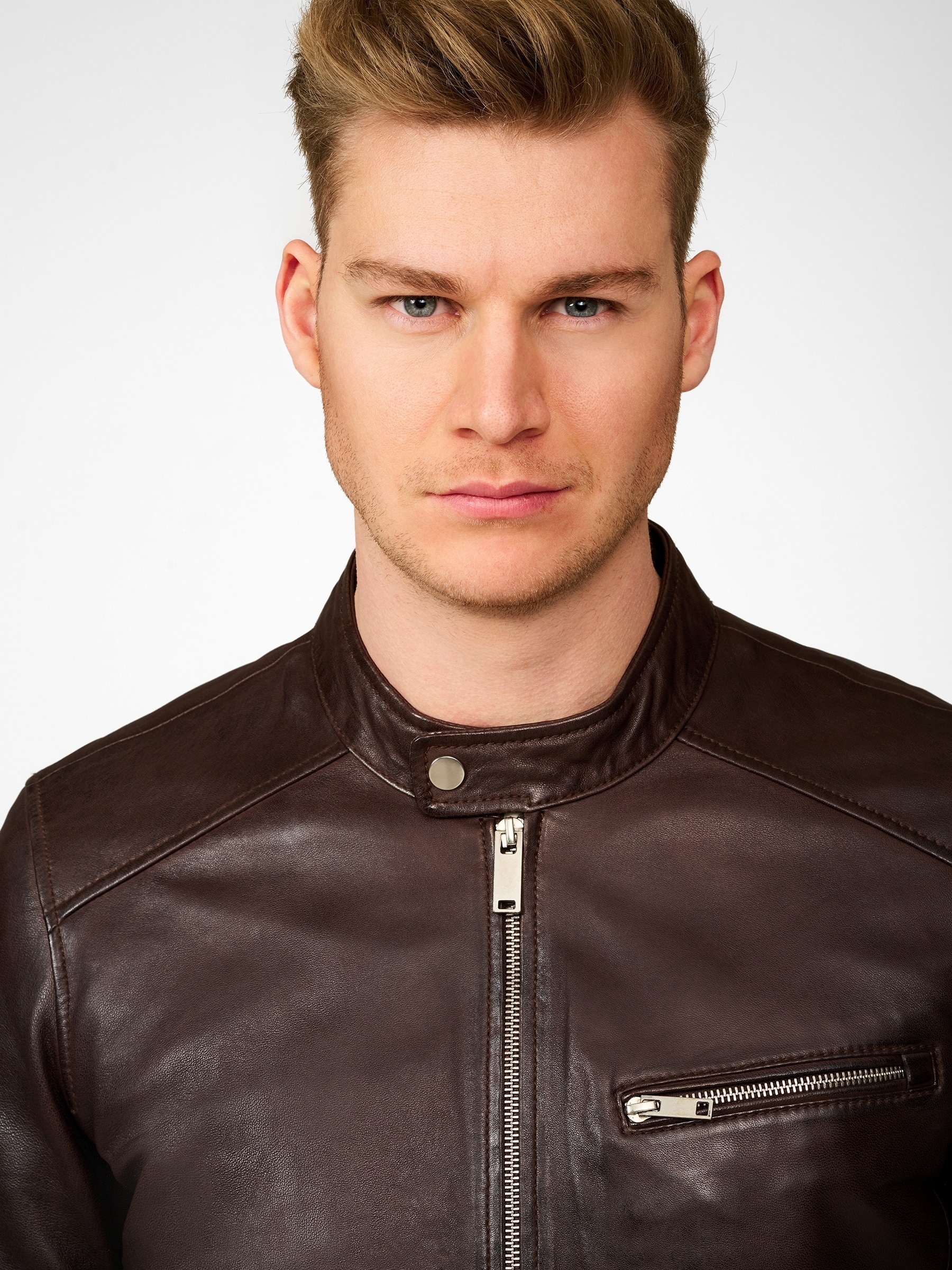 RICANO Lederjacke »Lederjacke Andre« ohne Kapuze Handgefertigt aus echtem Leder
