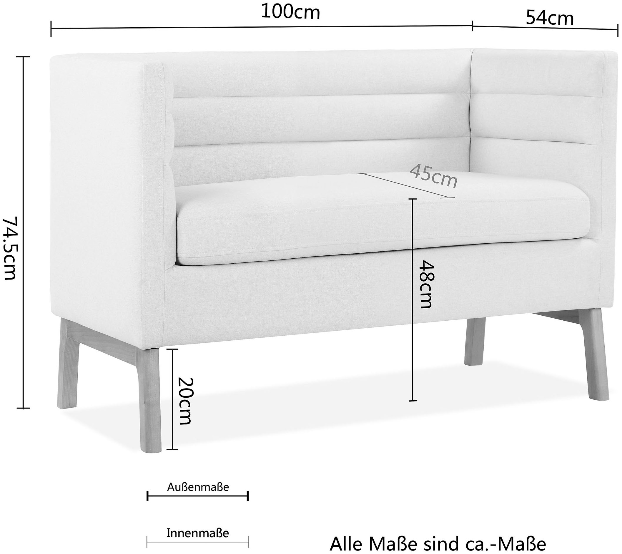 LeGer Home by Lena Gercke Sitzbank »Isaline«, In 4 Farben und 3 Breiten, Sitzhöhe 48 cm