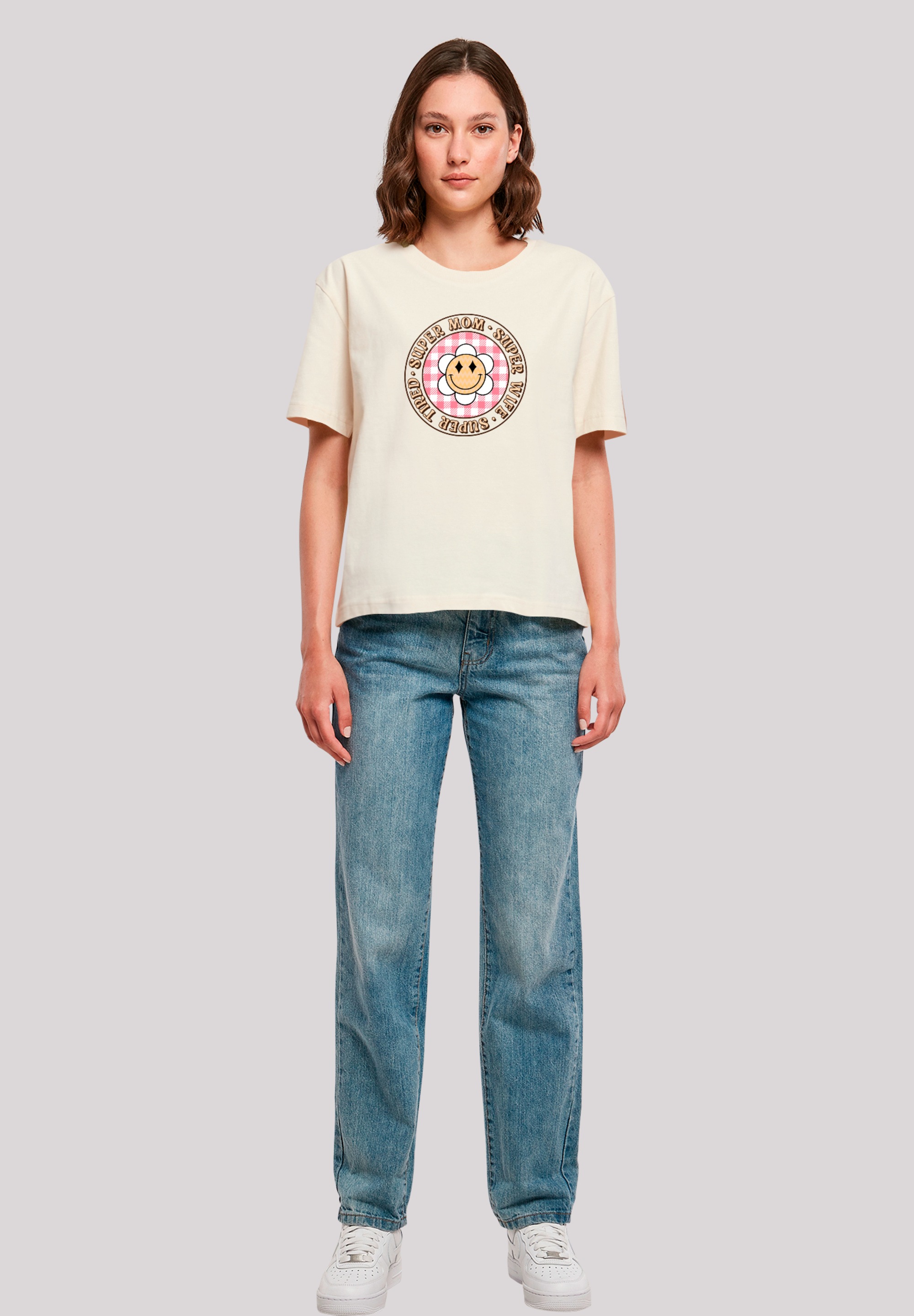 F4NT4STIC T-Shirt »Muttertag super müde Mama Retro Blumen«, Premium Qualität