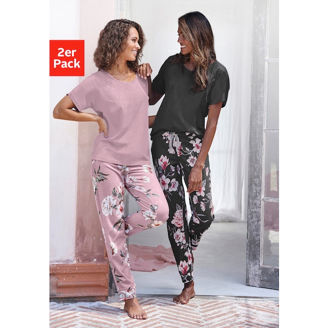 Vivance Dreams Pyjama, (4 tlg., 2 Stück), mit Blumendruck ▷ für | BAUR