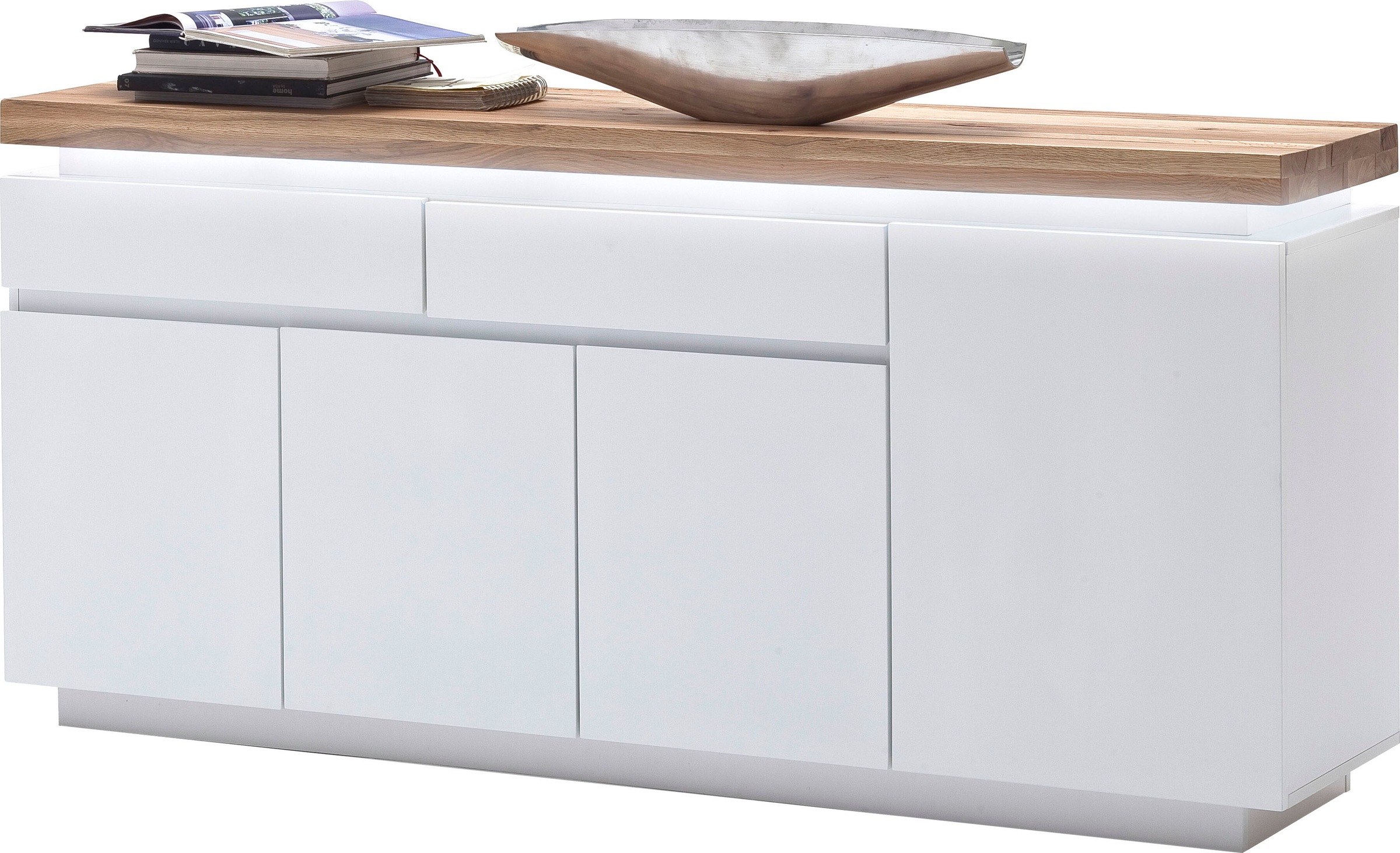 MCA furniture Sideboard »Romina«, mit LED Beleuchtung weiß dimmbar, inkl. Fernbedienung