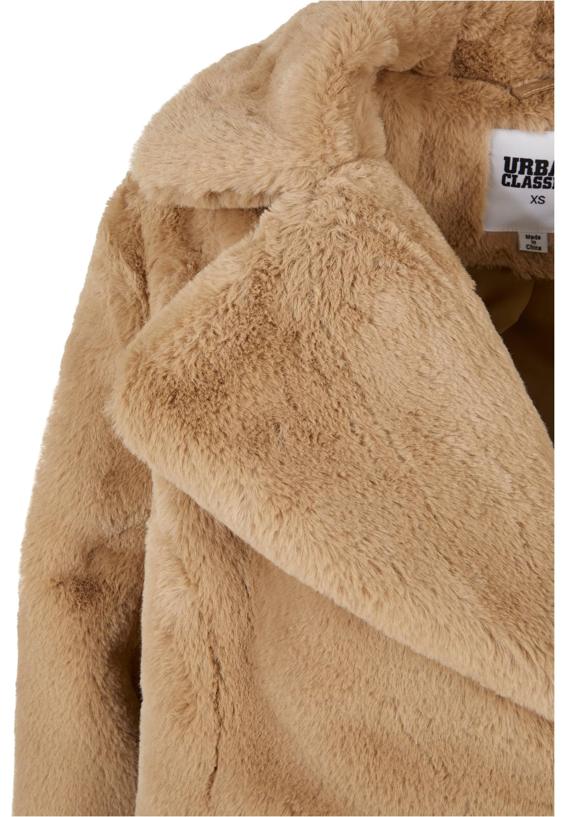 URBAN CLASSICS Winterjacke »Urban Classics Damen Ladies Lapel Teddy Jacket«, (1 St.), ohne Kapuze