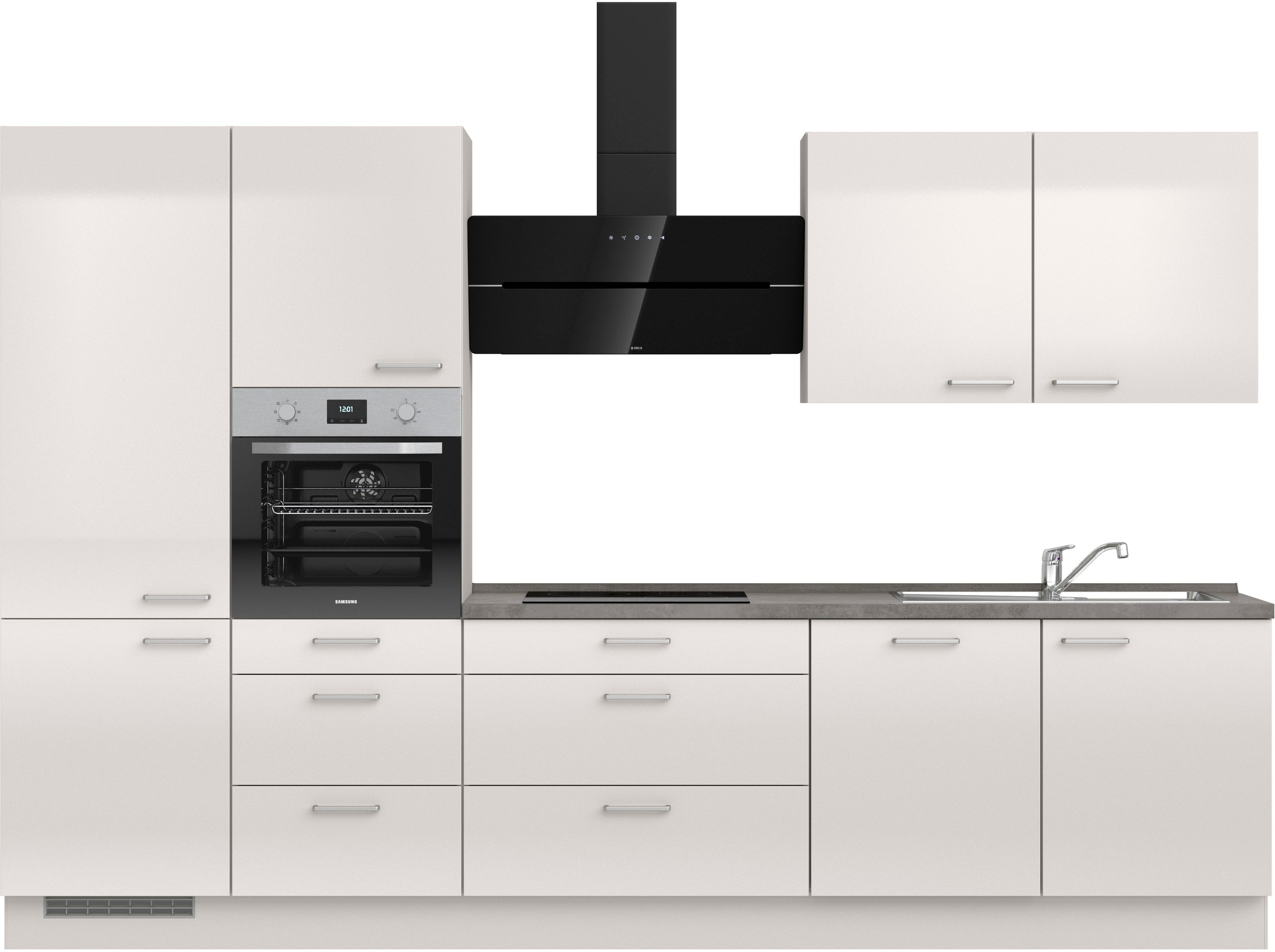 nobilia Küchenzeile ""Flash II", NEU: individuell anpassbar mit gratis Profi-Beratung" vormontiert, Breite 330 cm, Ausrichtung wählbar, wahlw. mit E-Geräten