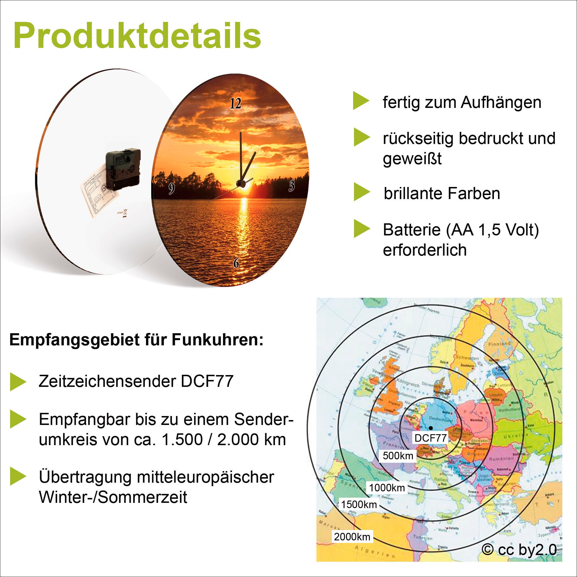 Thumbnail - Leonique Wanduhr "Metalis" wahlweise mit Quarz- oder Funkuhrwerk, lautlos ohne Tickgeräusche