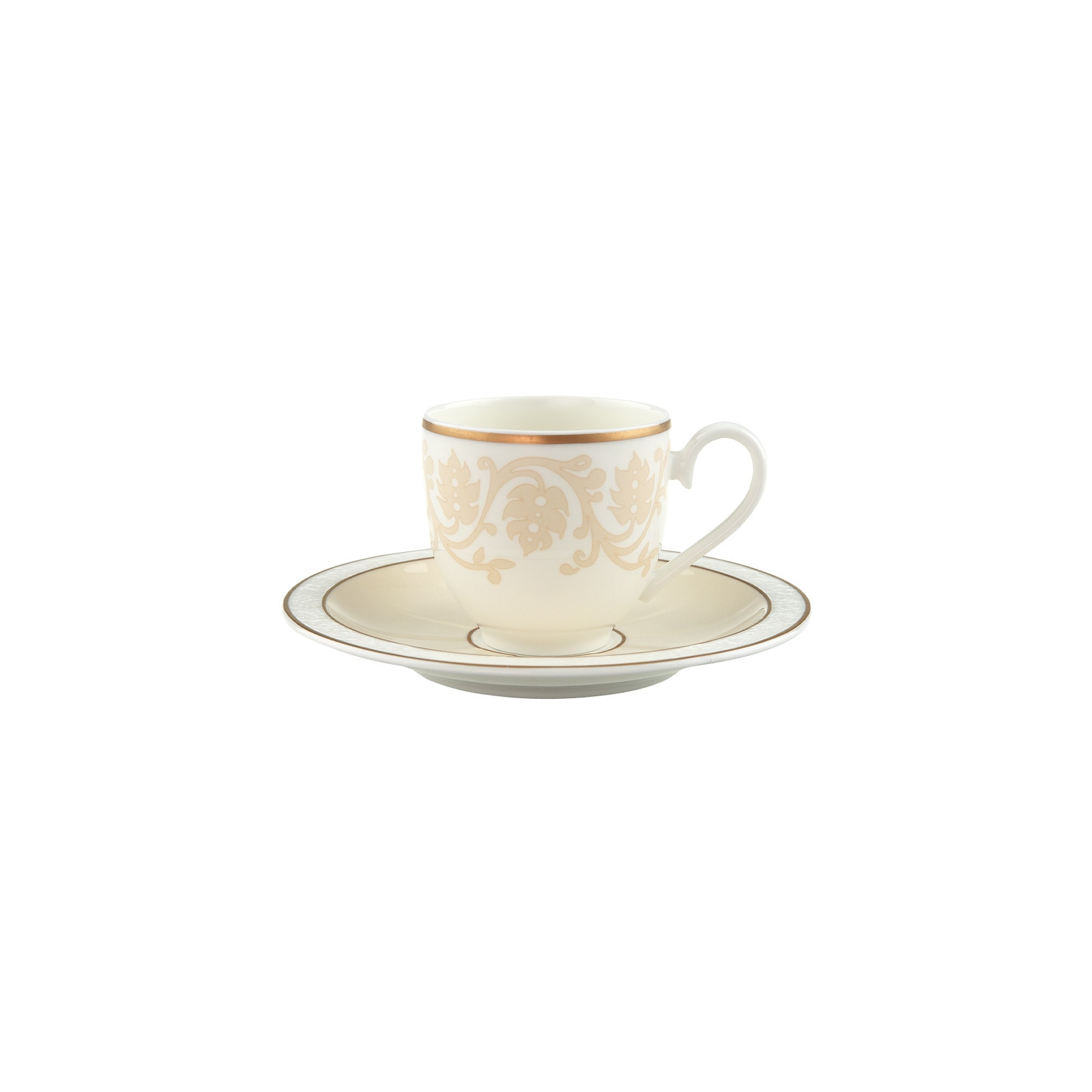 Villeroy & Boch Tasse "Espressotassen mit Untertassen Ivoire 70 ml weiß-gol günstig online kaufen