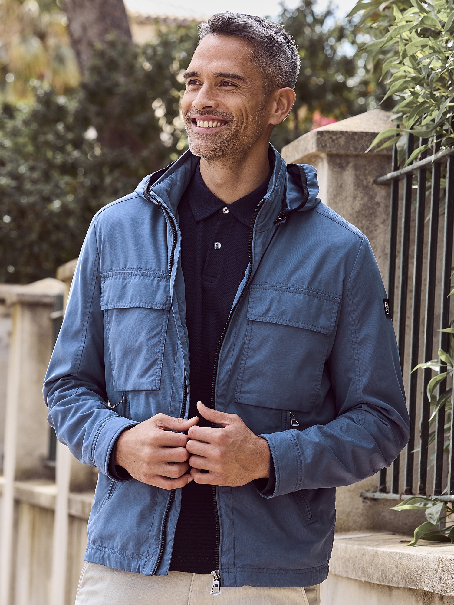 LERROS Outdoorjacke »LERROS Shell-Blouson mit abnehmbarer Kapuze«, mit Kapuze, Keine Angabe