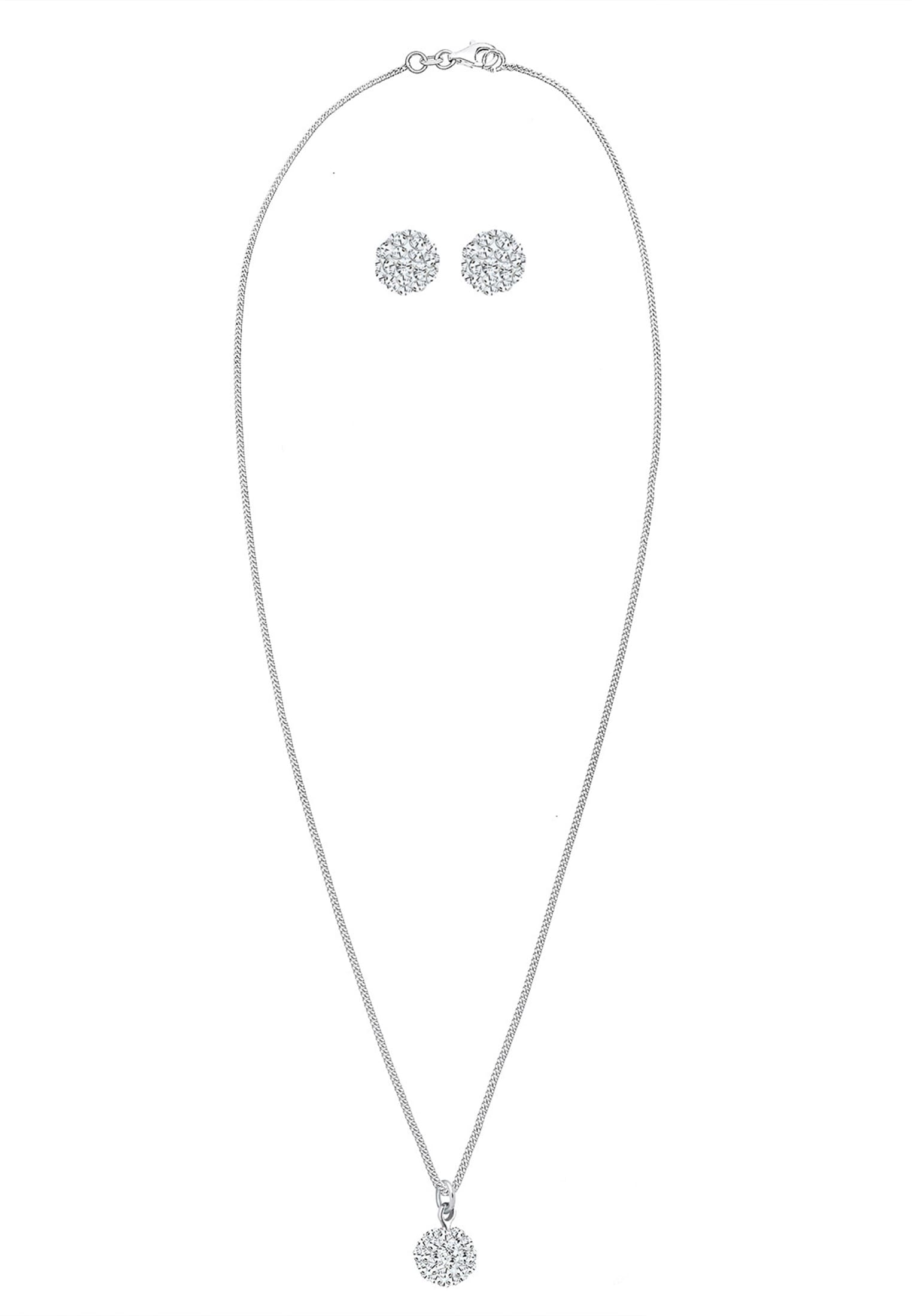 Elli Ohrring und Ketten Set »Schmuckset Kugel Elegant 925 Silber, mit Kristallen von Swarovski®« ()