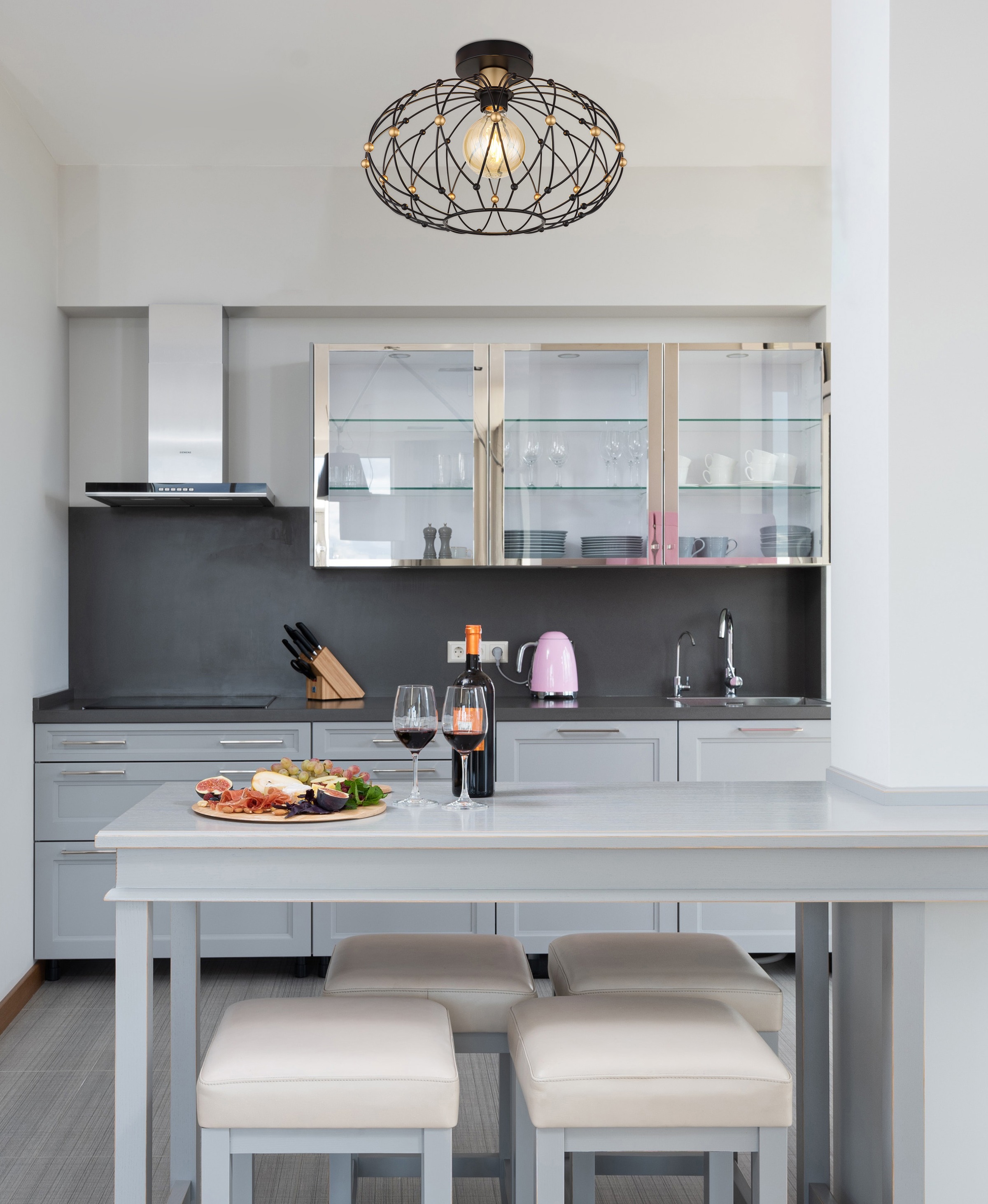 GLOBO LIGHTING Deckenleuchte »GREYS« E27 1 Stk. Deckenlampe Wohnzimmer-Leuchte Schlafzimmer-Leuchte Flur Küche