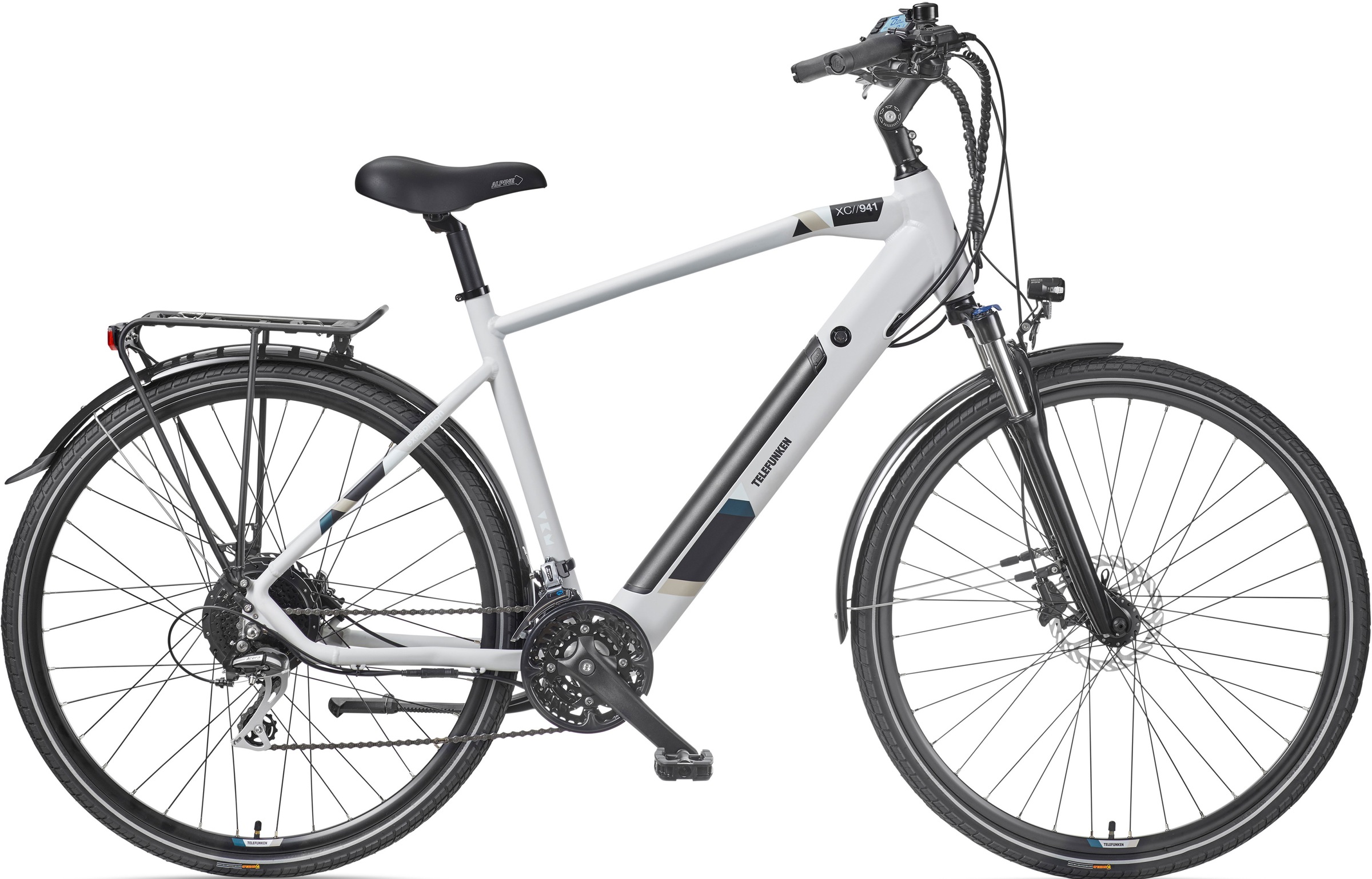 Telefunken E-Bike "Expedition XC941", 24 Gang, Shimano, Acera, Heckmotor 250 W, (ca. 100 km Reichweite-hydraulische Sche