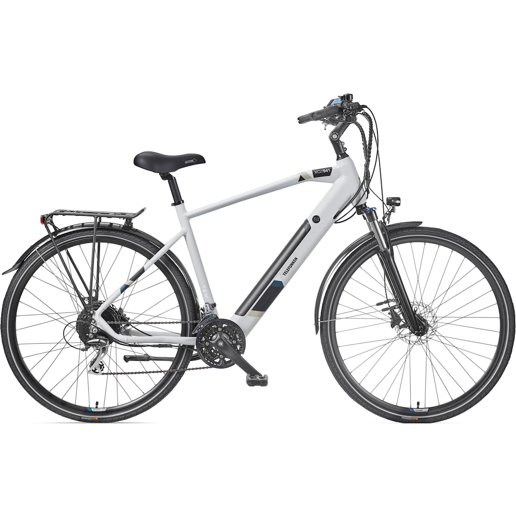 Telefunken E-Bike »Expedition XC941«, 24 Gang, Shimano, Acera, Heckmotor 250 W, (ca. 100 km Reichweite-hydraulische Scheibenbremsen-Straßenzulassung), Trekking Elektrofahrrad, Pedelec, Herren, 28 Zoll, 36 V 417,6 Wh Akku