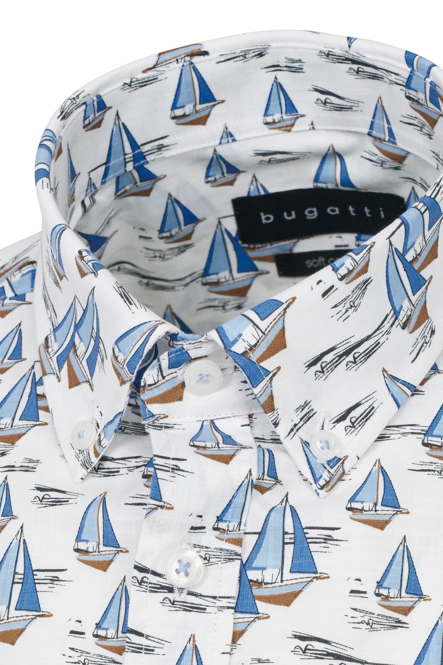 bugatti Kurzarmhemd, mit Button-Down-Kragen