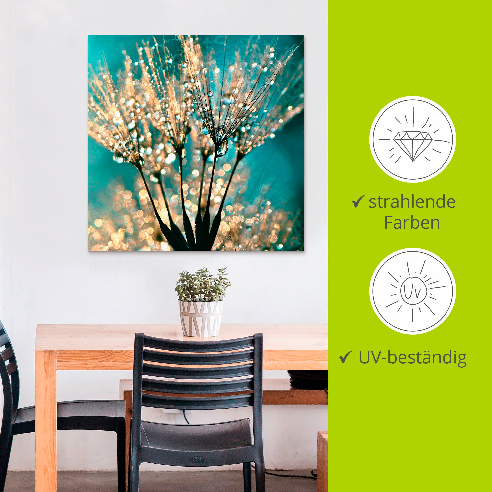 Artland Wandbild »Pusteblume Schirmchen abstrakt«, Blumen, (1 St.), als Alubild, Outdoorbild, Leinwandbild, Poster, Wandaufkleber