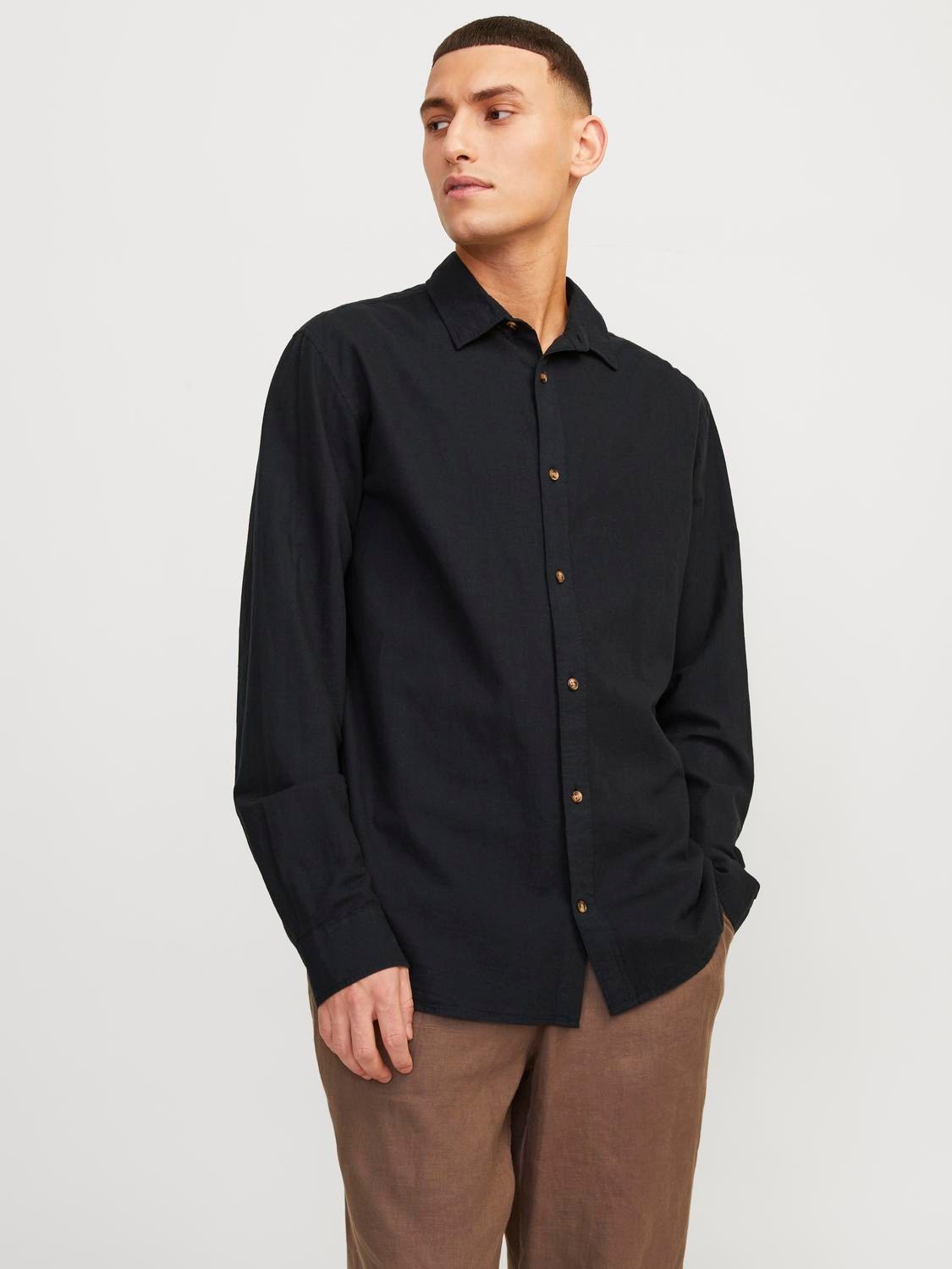 Jack & Jones Langarmhemd "JJESUMMER LINEN BLEND SHIRT LS SN" günstig online kaufen