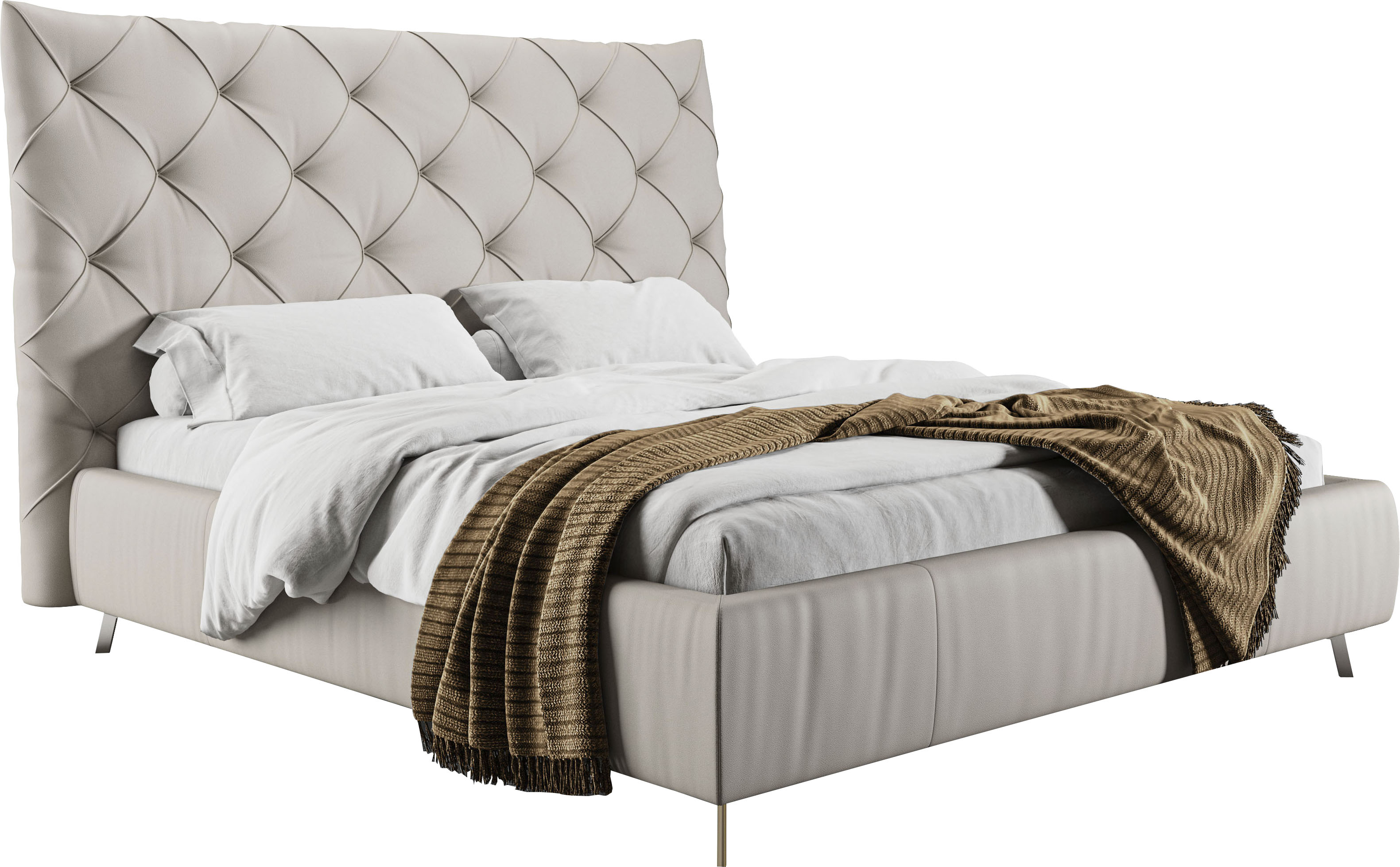 Home affaire Polsterbett "Elloree, in 4 Breiten, hinten mit Originalstoff bezogen, auch in Leder" Kopfteilhöhe 143cm, belastbar bis 280 kg, auch in Überlänge 220cm