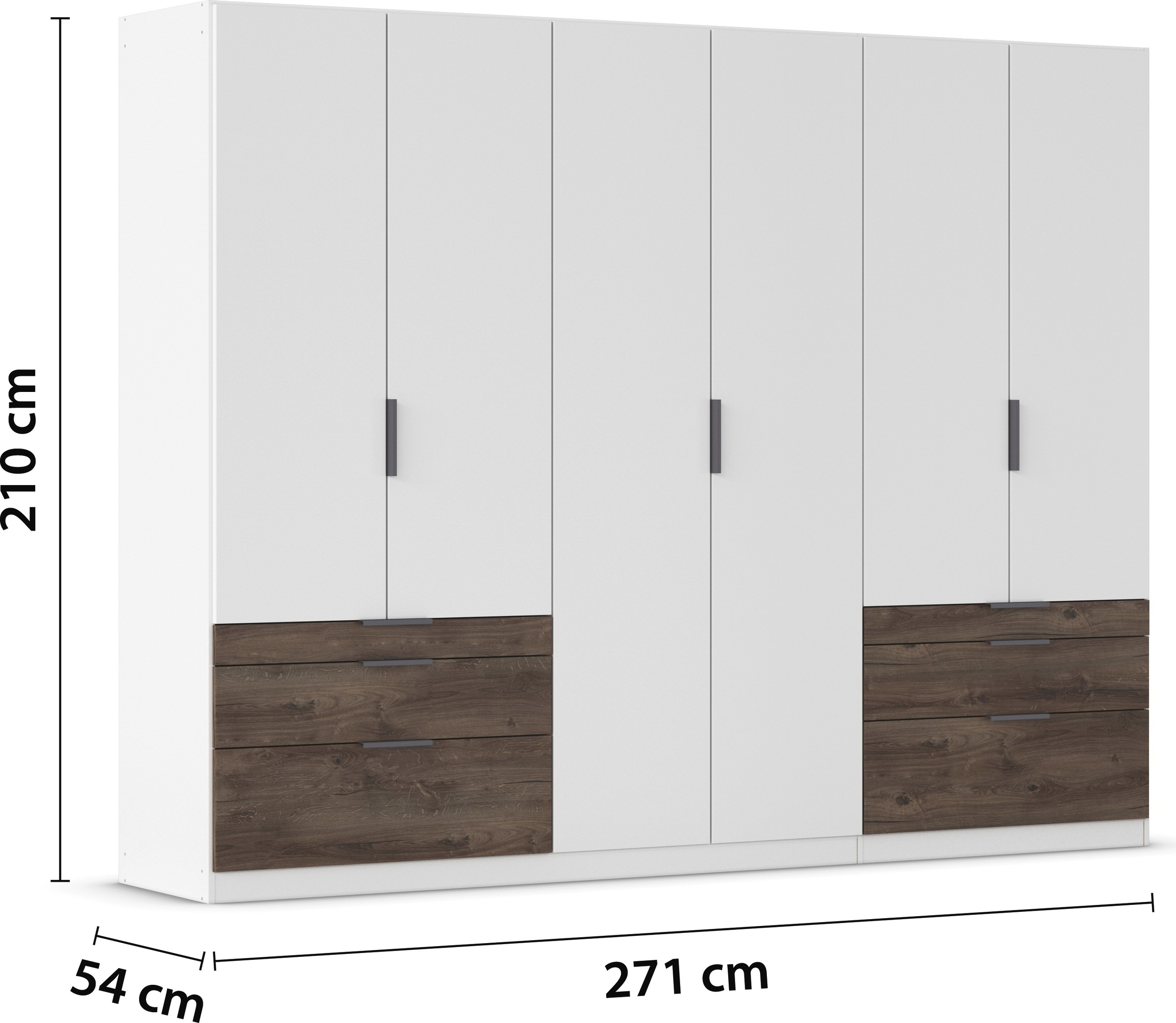 rauch Kleiderschrank »Koda«, (oberer Schubkasten mit praktischer Inneneinteilung), mit symmetrisch angeordneten Schubladen MADE IN GERMANY