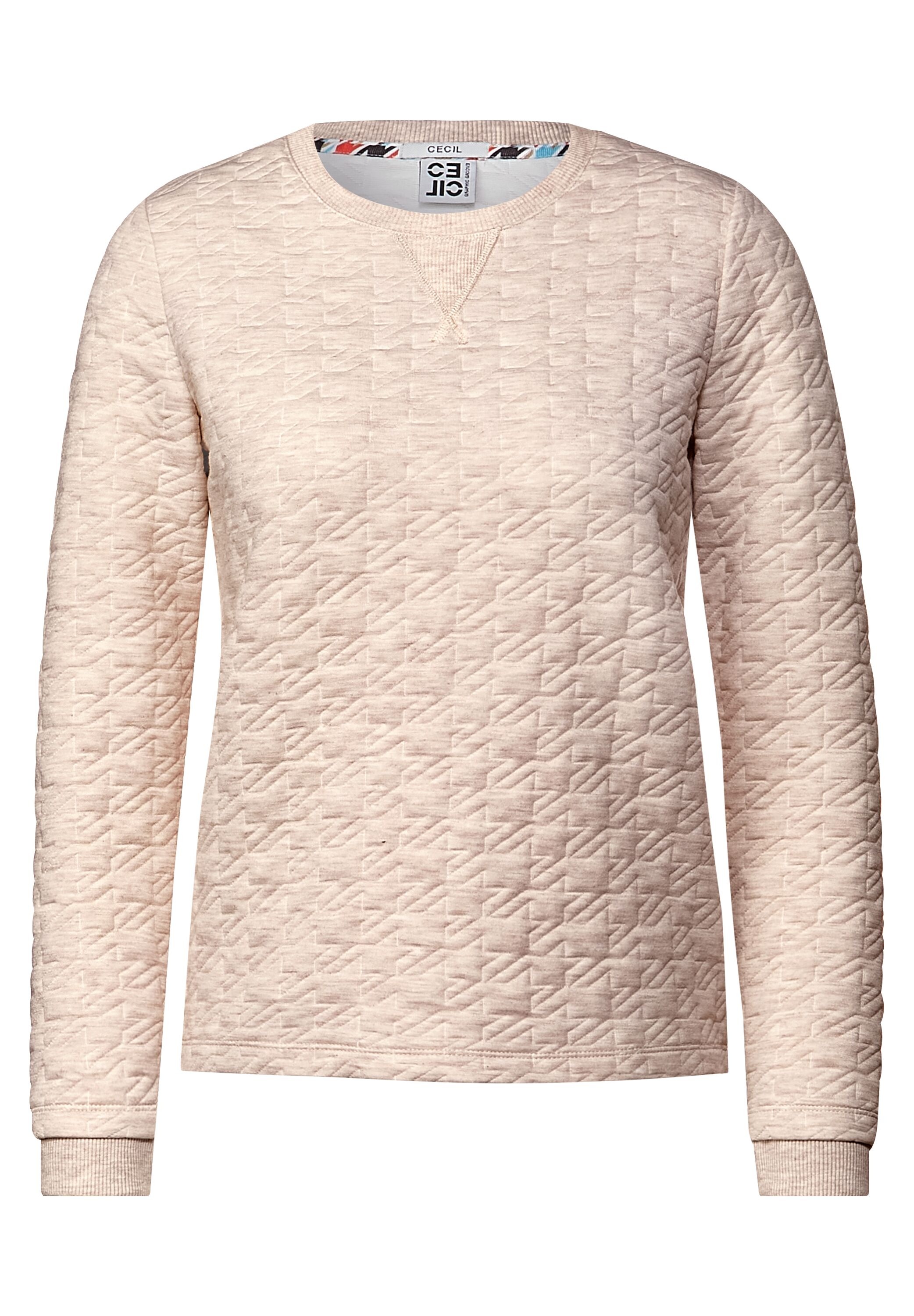 Cecil Rundhalsshirt, in Unifarbe
