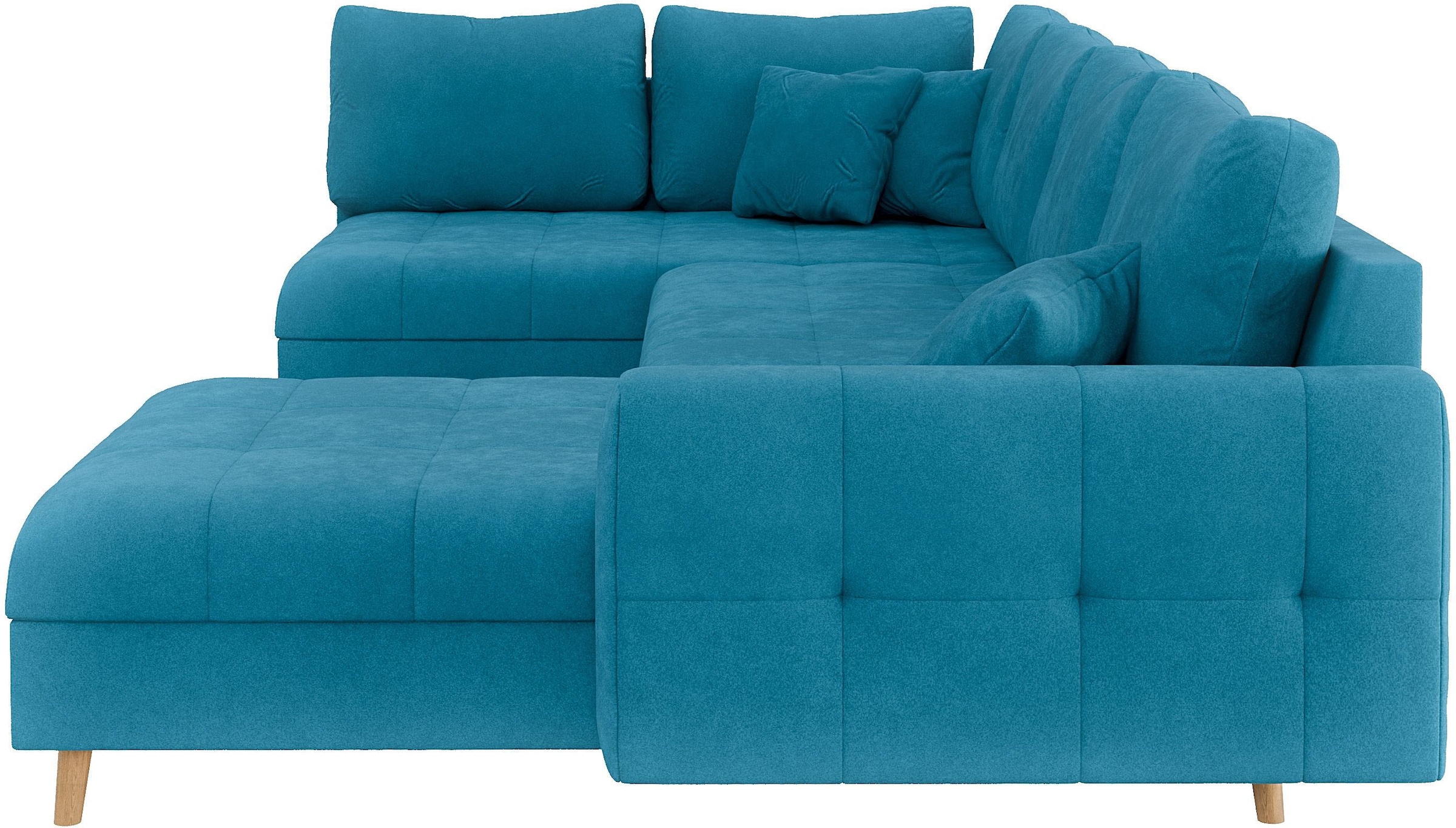 Home affaire Wohnlandschaft »CHARRE U-Form mit Ottomane, Maße B/T/H: 310/161/81 cm«, feine Steppung, lose Rücken- und Zierkissen, auch in Cord und Bouclé