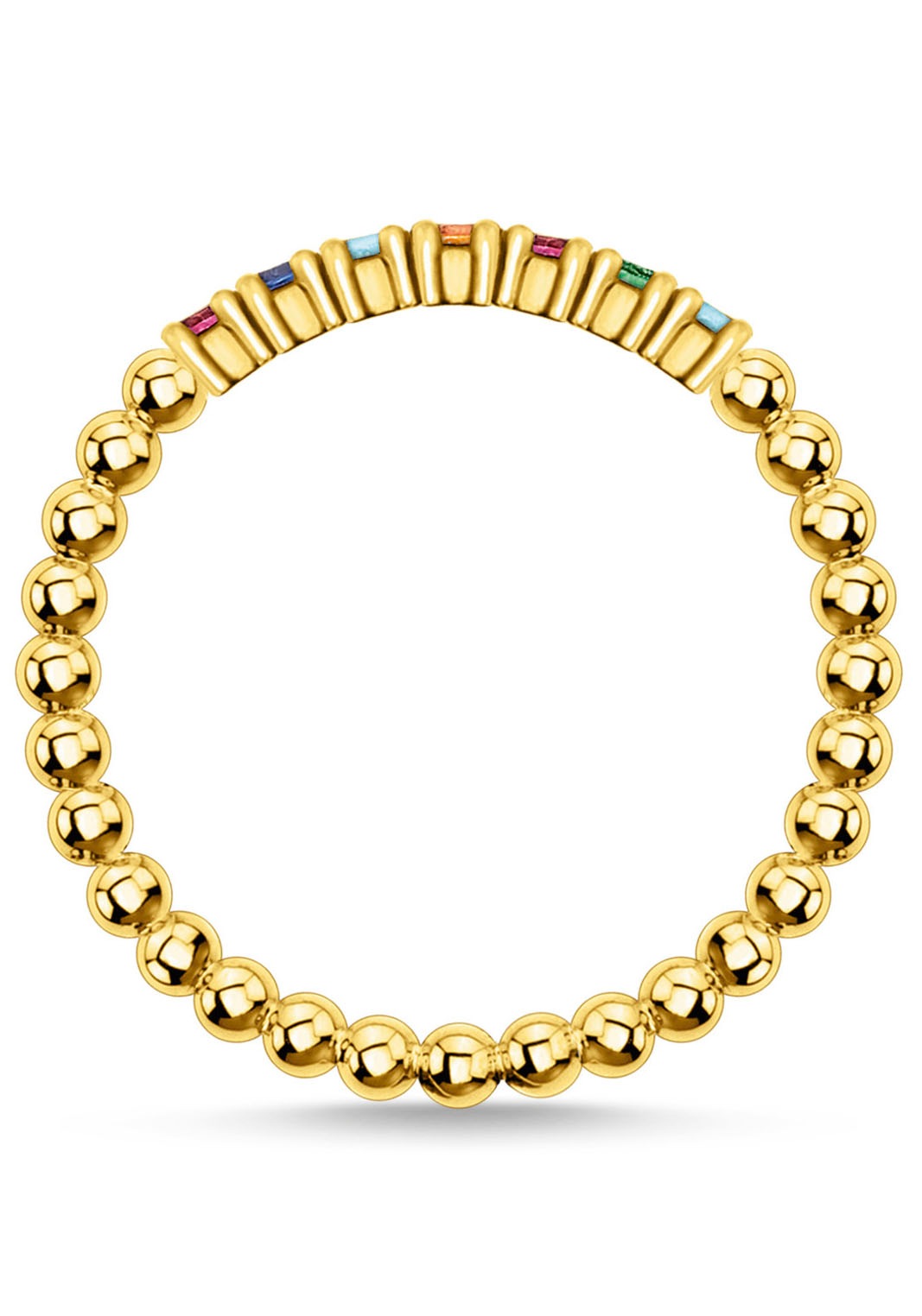 THOMAS SABO Fingerring »Kugeln mit Steinen, TR2323-051-14-52-60, TR2323-488-7-52-60«, mit Glas-Keramik Stein, Korund, Zirkonia (synth.)
