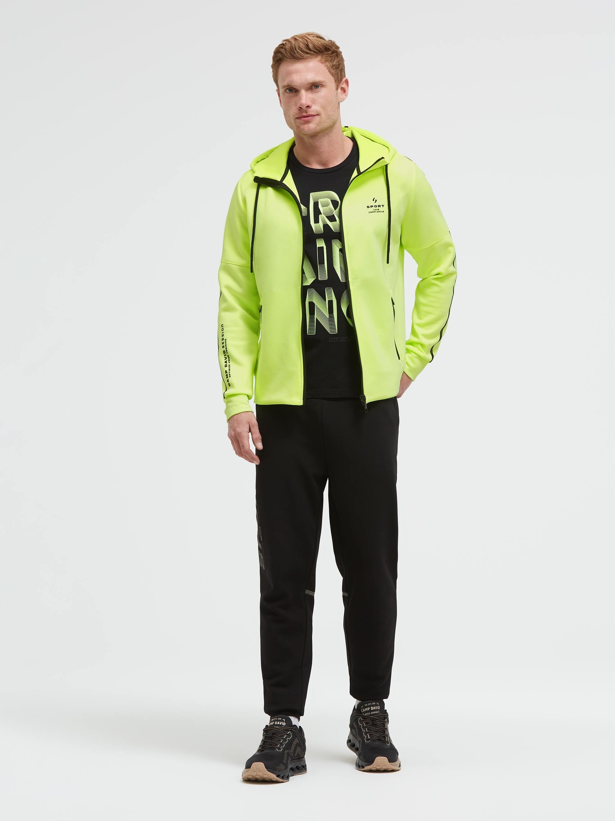 CAMP DAVID Kapuzensweatjacke mit Reißverschlusstaschen