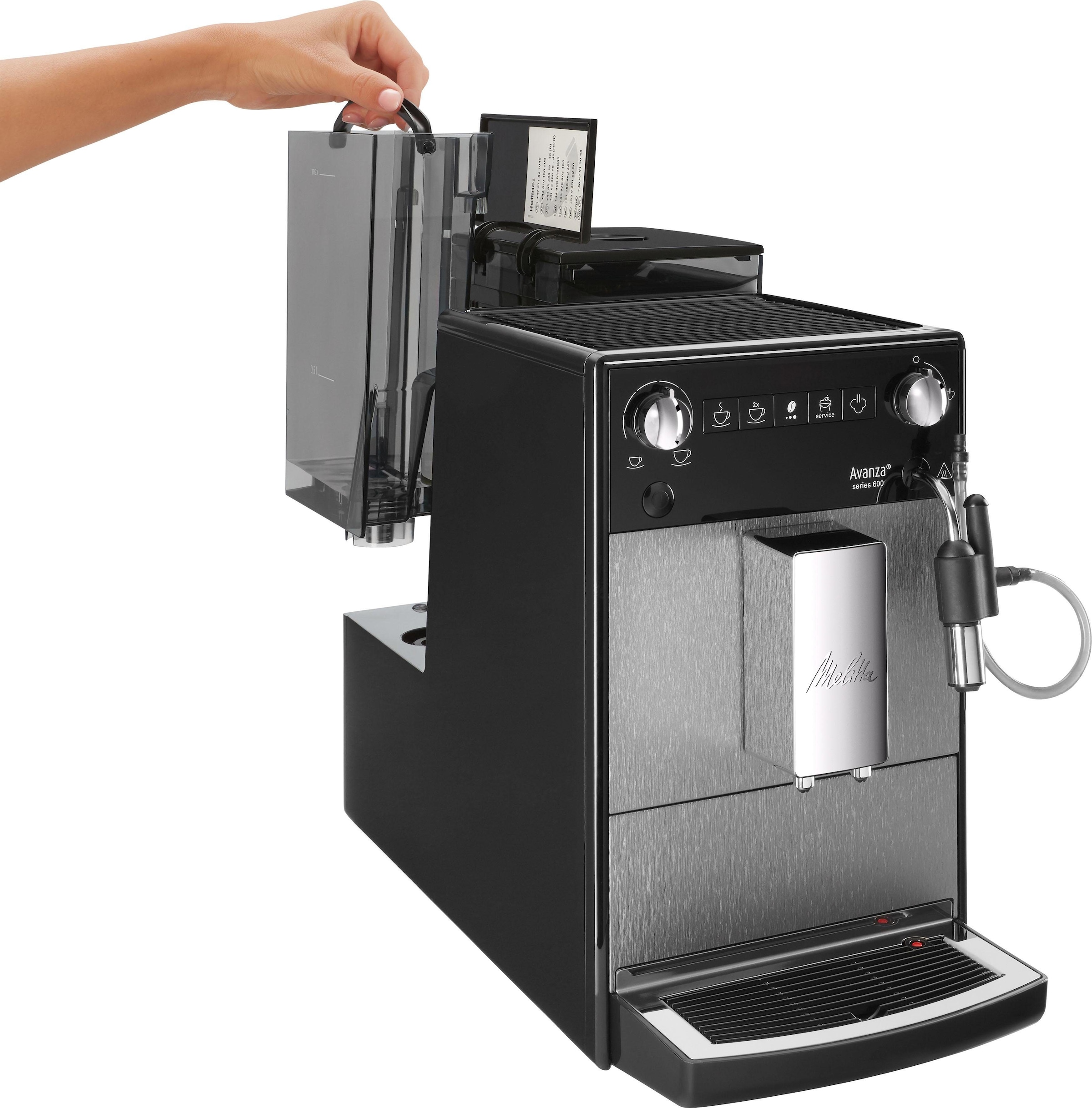 Melitta Kaffeevollautomat »Avanza® F270-100 Mystic Titan«, Kompakt, aber XL Wassertank & XL Bohnenbehälter, Milchschaum-System