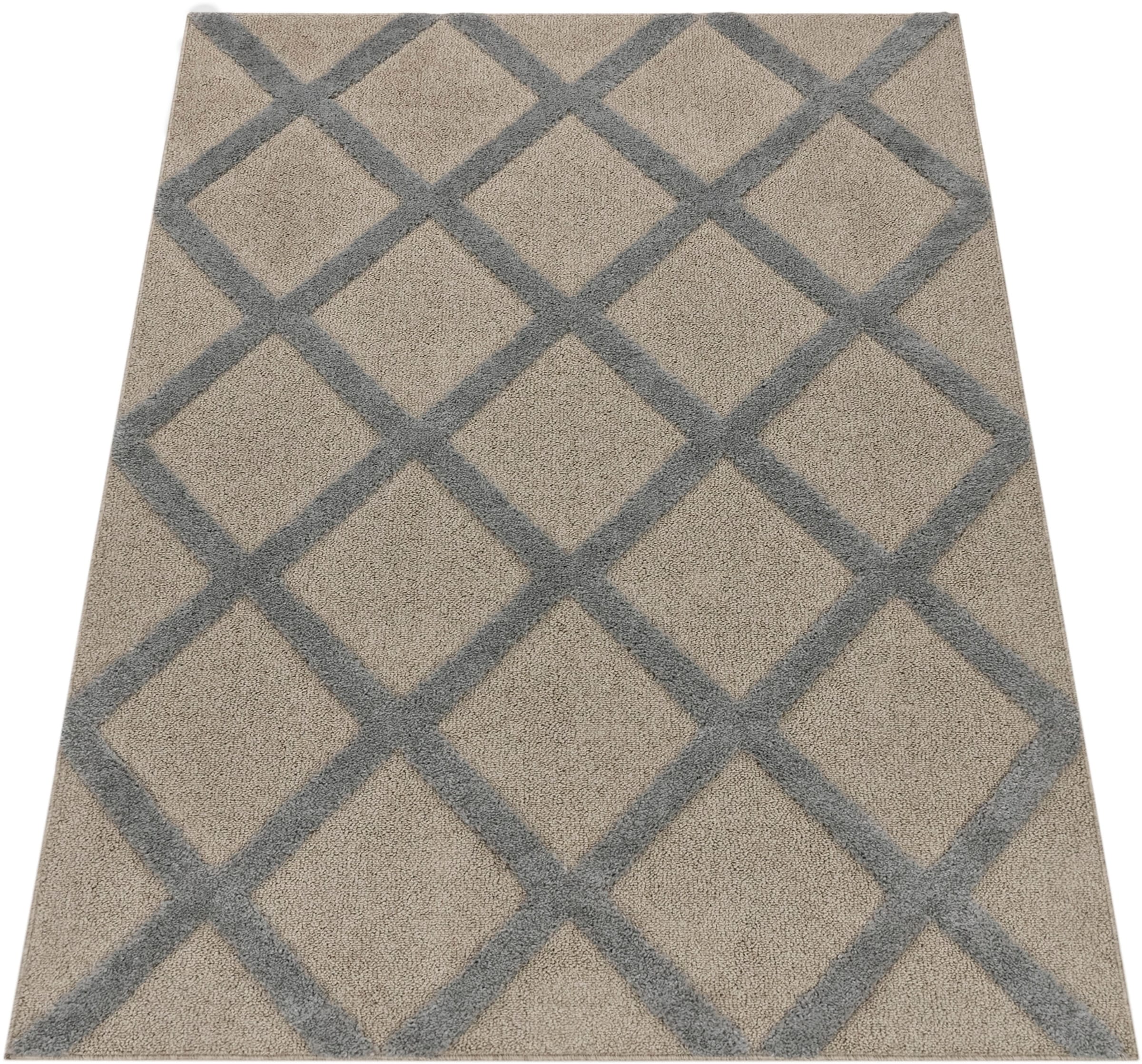 Paco Home Hochflor-Teppich "Genua 745" rechteckig 34 mm Höhe Uni-Farben, Ho günstig online kaufen