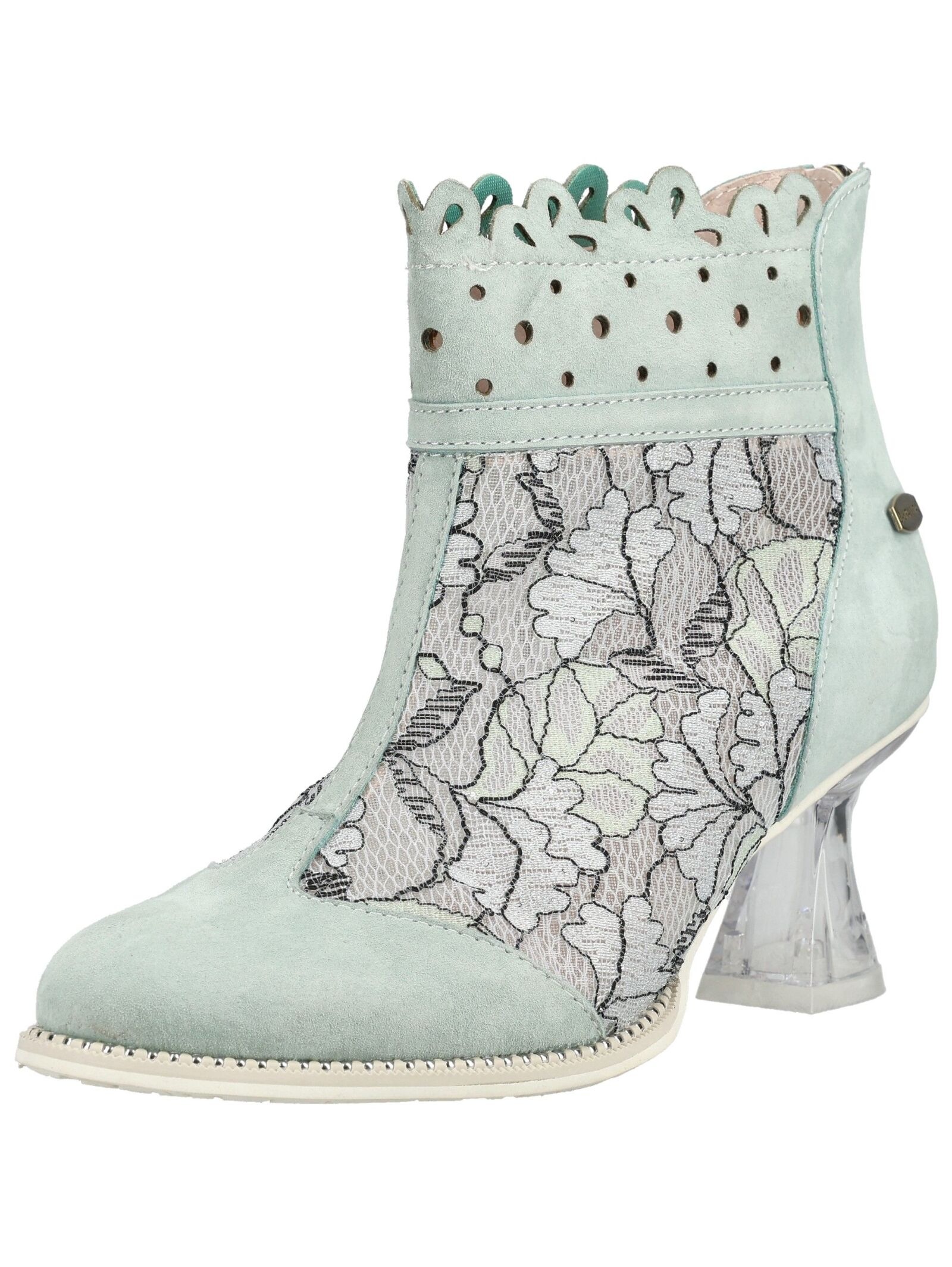 Stiefelette LAURA VITA "LAURA VITA Stiefelette Leder/Textil", Damen, Gr. 38, blau, Leder, Textil, Schuhe Stiefelette