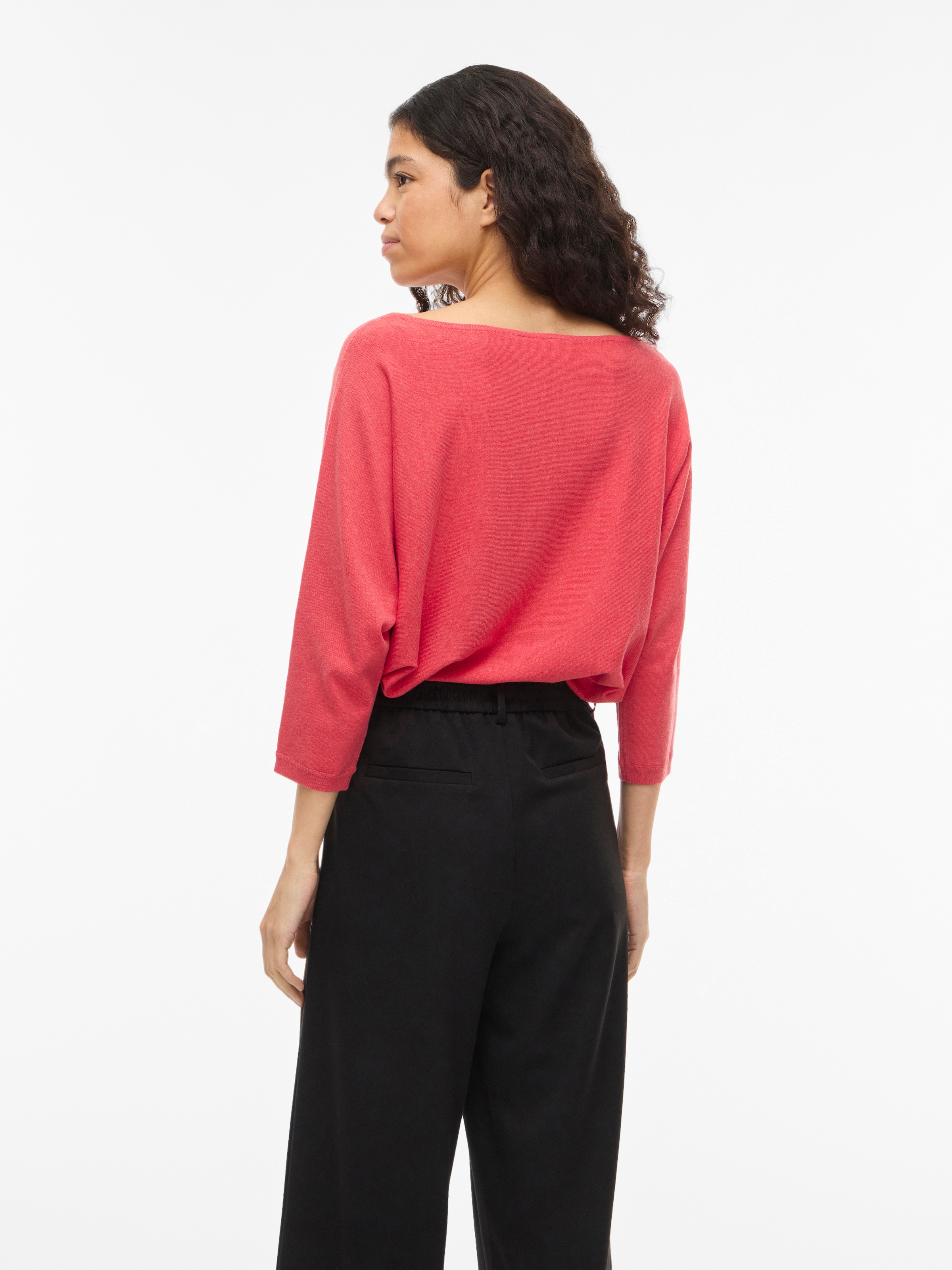 Vila »VIMALU BOATNECK 3/4 SLEEVE KNIT TOP-NOOS« Materialmix, loose fit