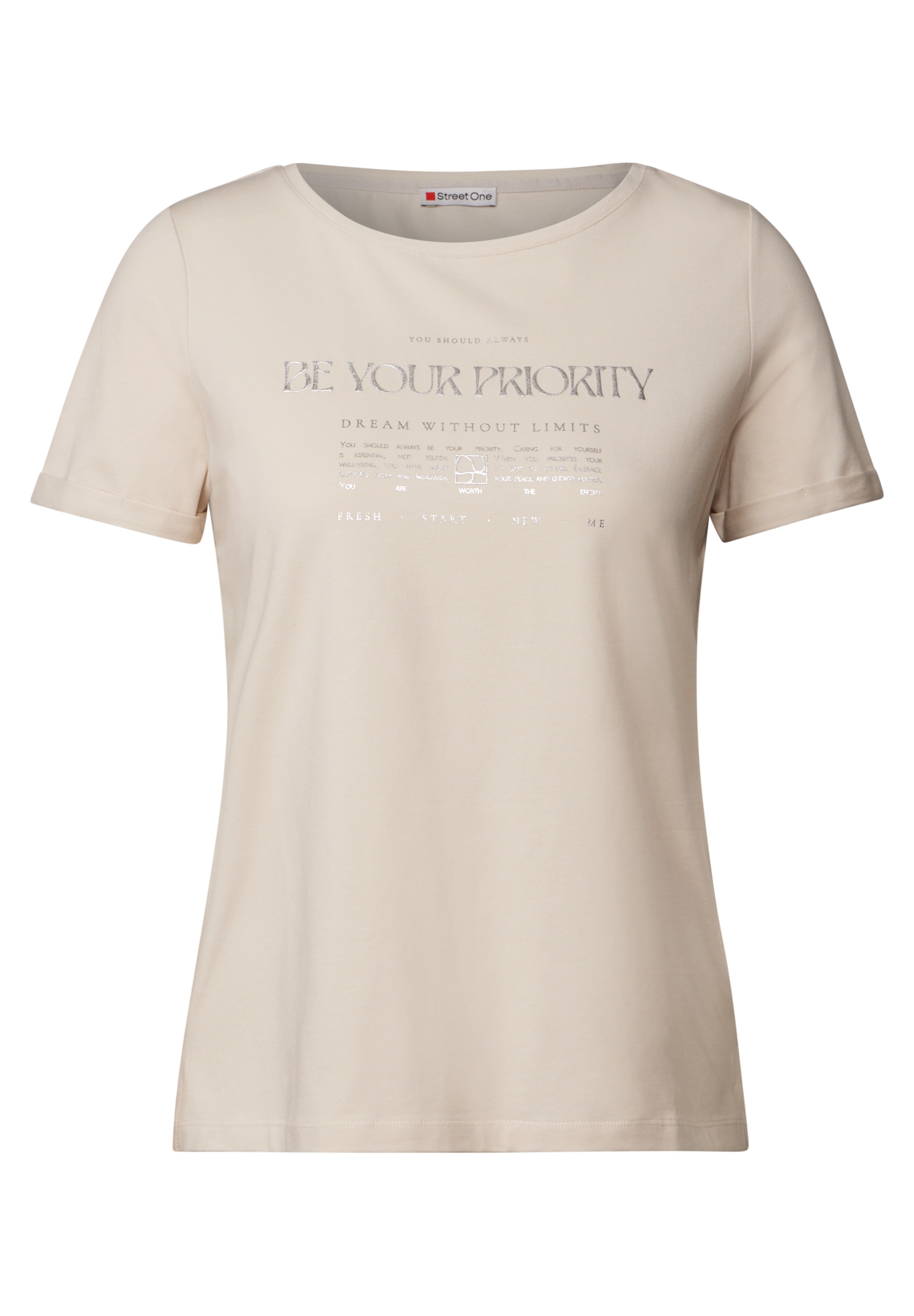 STREET ONE T-Shirt, aus Baumwolle mit Stretchante