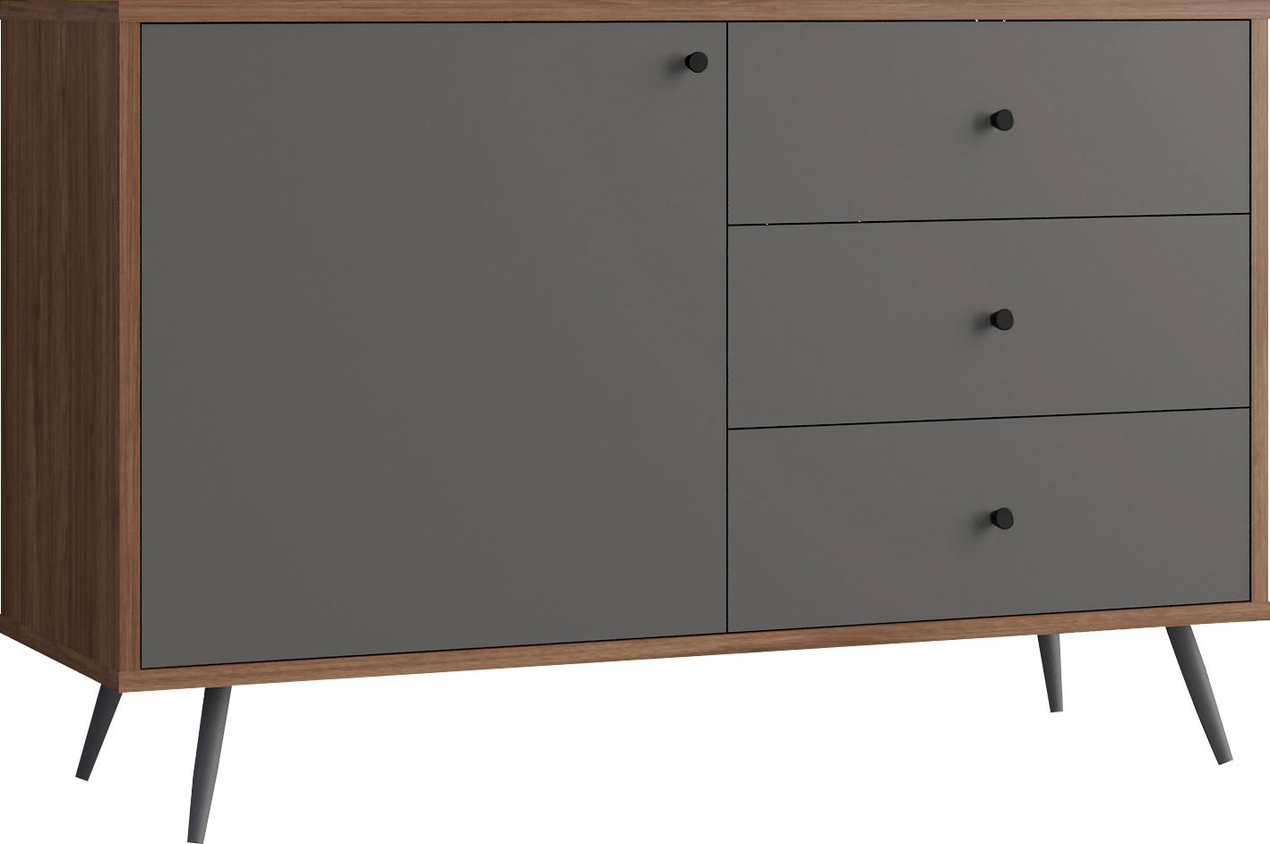 SalesFever Sideboard, Kommode in moderner Farbkombination von Walnuss und G günstig online kaufen