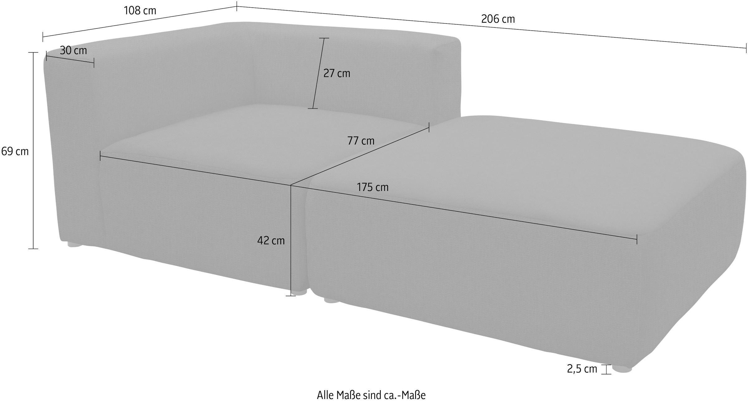andas Sofa-Eckelement »Utvik bestehend aus Eckelement und Hocker«, als Modul oder separat verwendbar