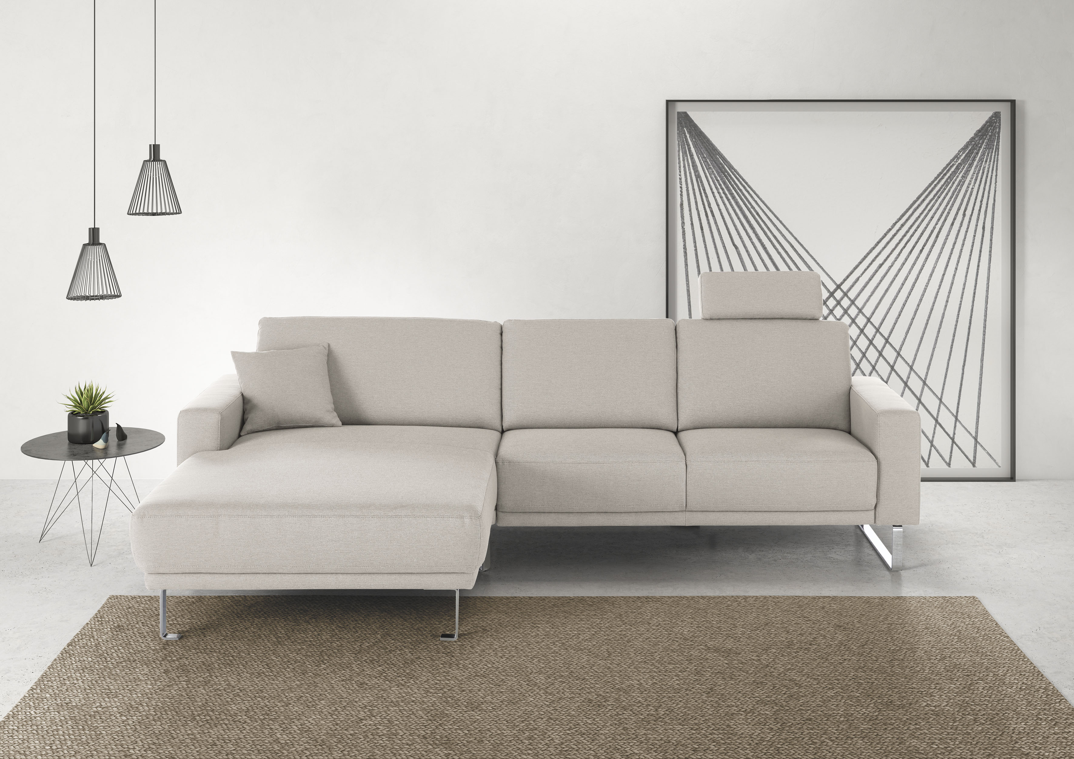 Home affaire Ecksofa "Apiro bequem & edel, Breite 278cm, Komfortsitzhöhe, L-Form"