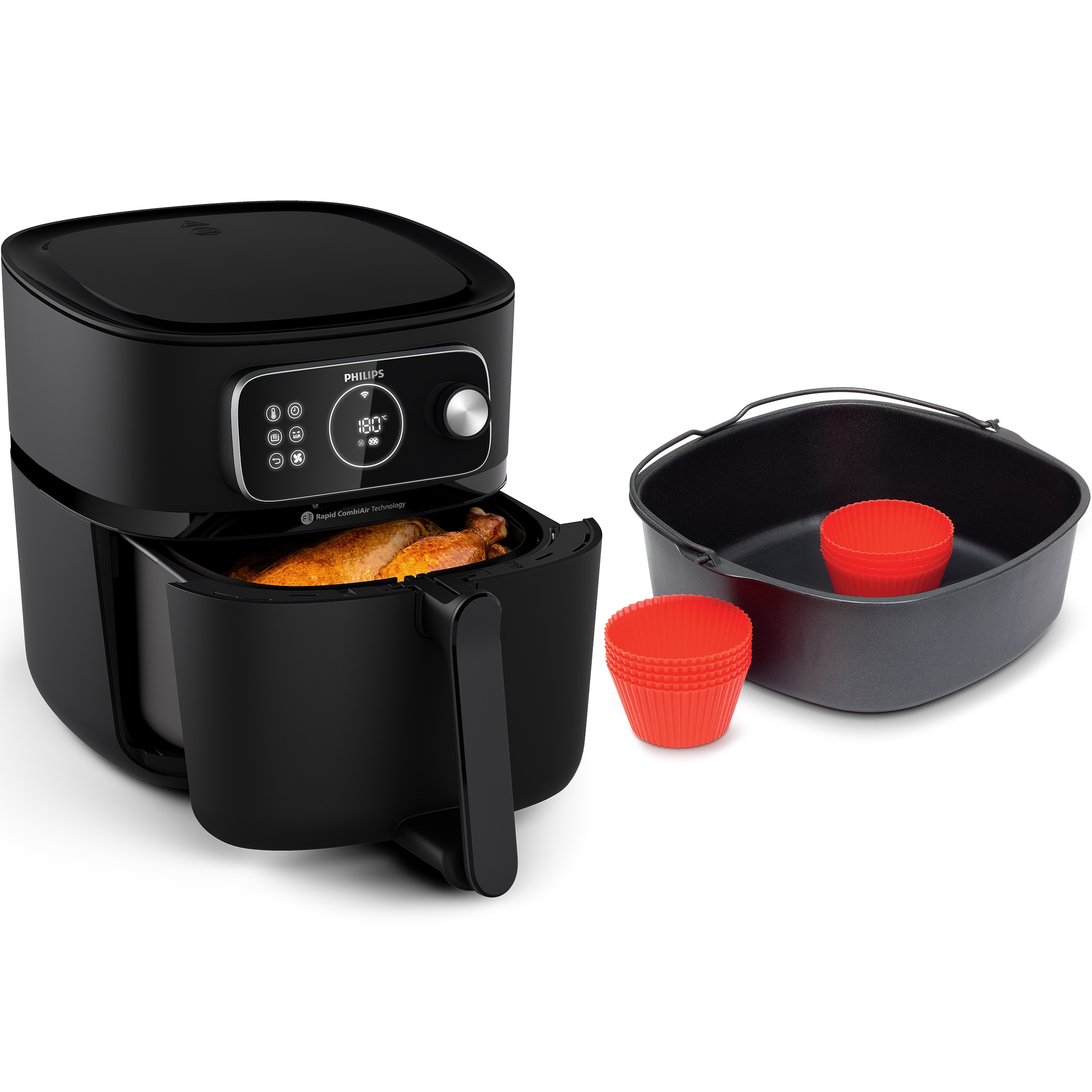 Philips Heißluftfritteuse "Airfryer XXL Kombi HD9876/90, mit 8,3 l, Rapid CombiAir Technologie", 2200 W, Fassungsvermöge