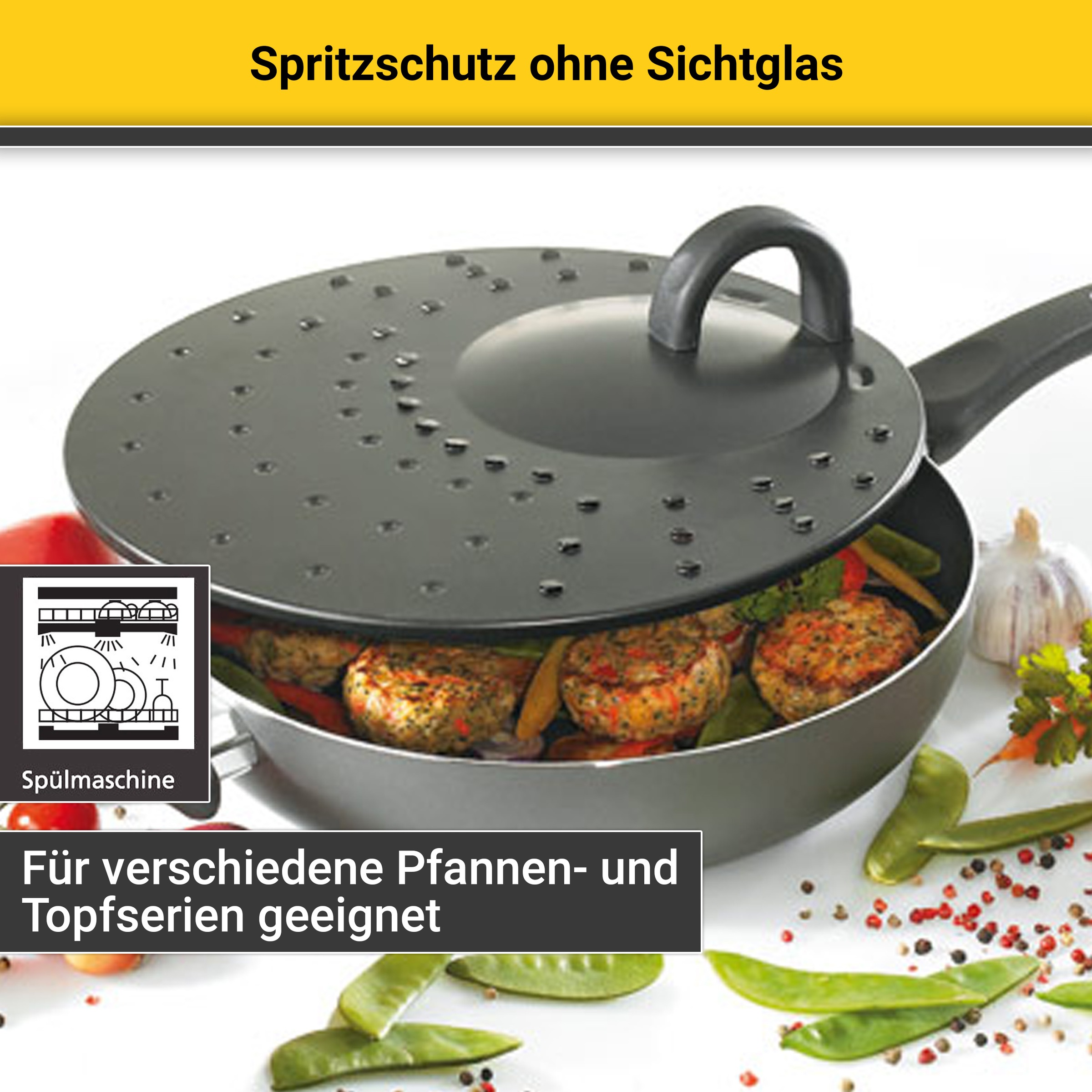 Krüger Spritzschutzdeckel, Ø 31 cm, universell einsetzbar