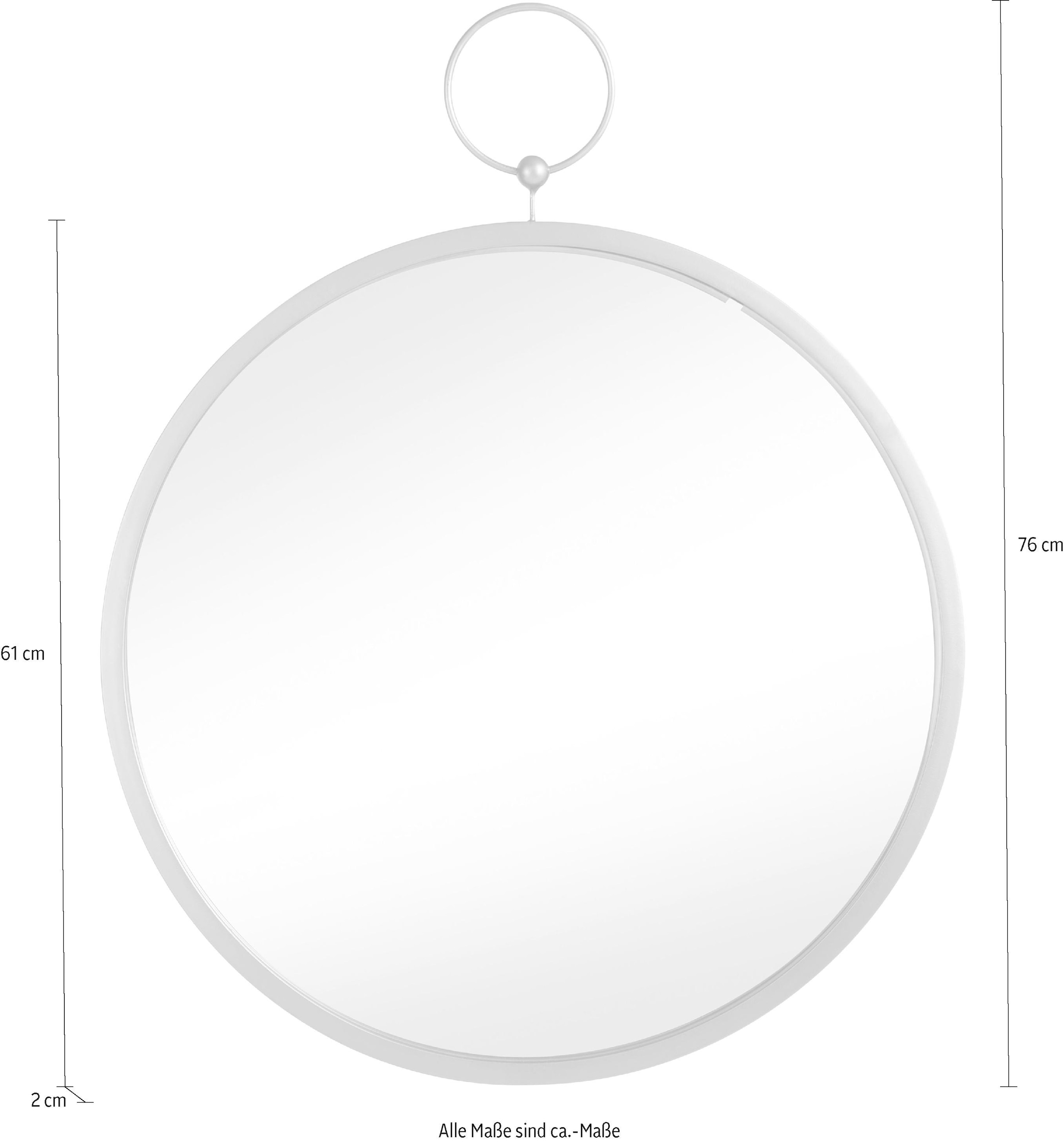 Leonique Dekospiegel, Dekospiegel, Wandspiegel, rund, Ø 61 cm, Rahmen aus Metall, goldfarben