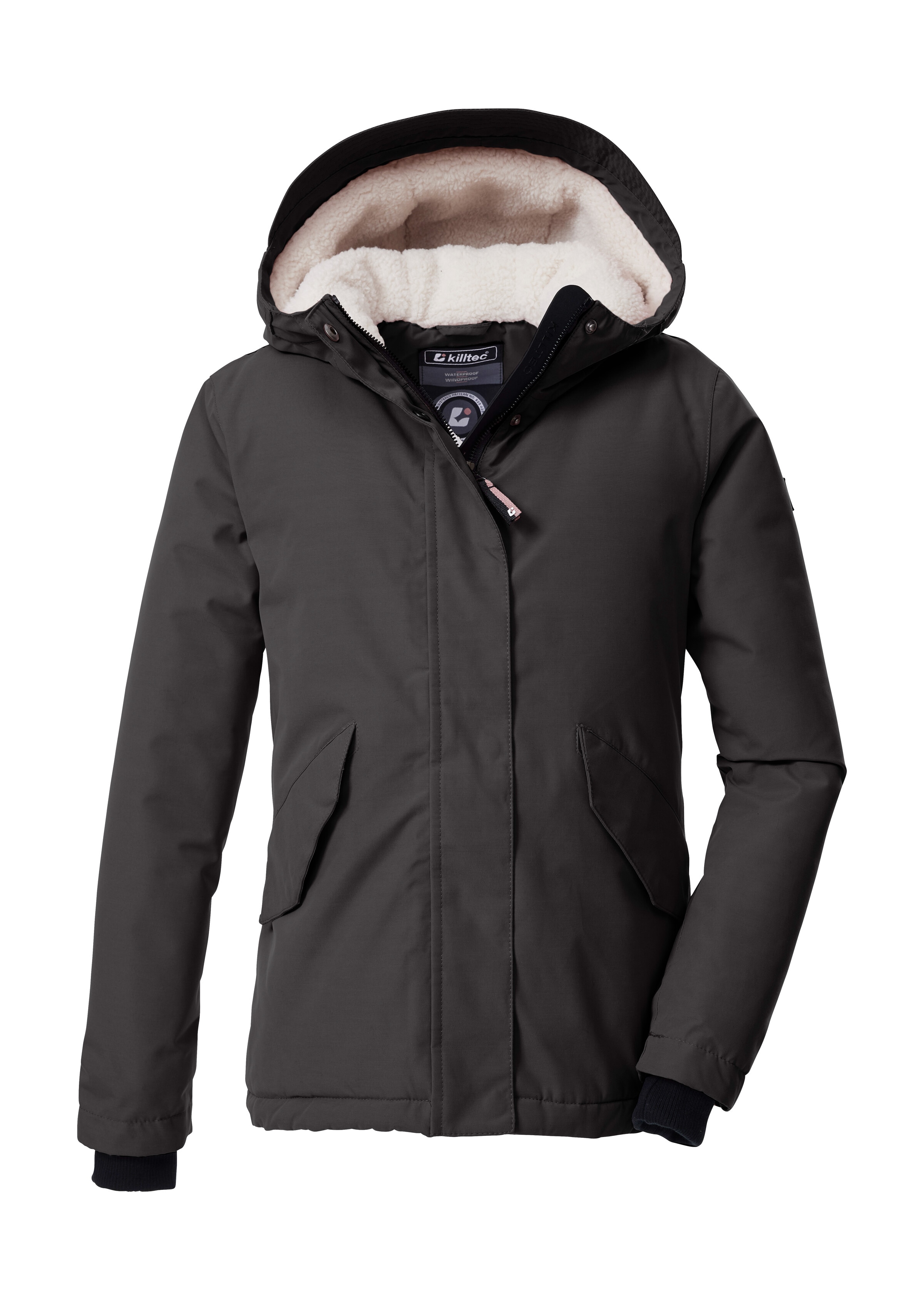 Killtec Funktionsjacke "KOW 235 GRLS JCKT" Wind- und wasserdichte Kids-Jacke mit Teddyfell und Teflon EcoElite™
