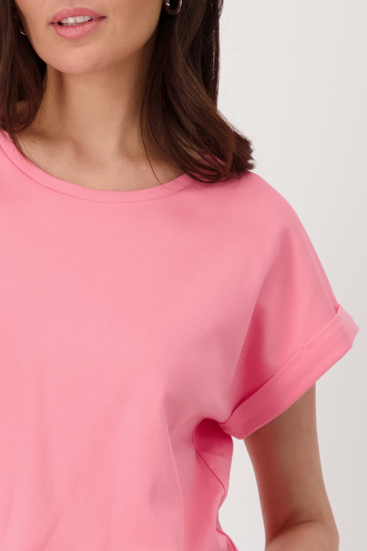 Monari T-Shirt »Shirt Basic Pima uni«, Mit Rundhalsausschnitt