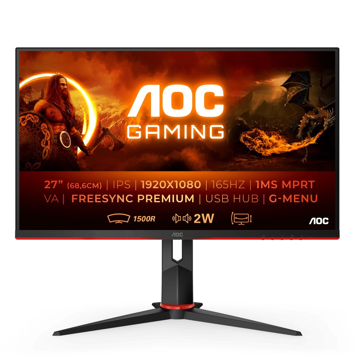 AOC Gaming-Monitor »C27G2U/BK«, 69 cm/27 Zoll, 1920 x 1080 px, Full HD, 1 ms Reaktionszeit, 165 Hz