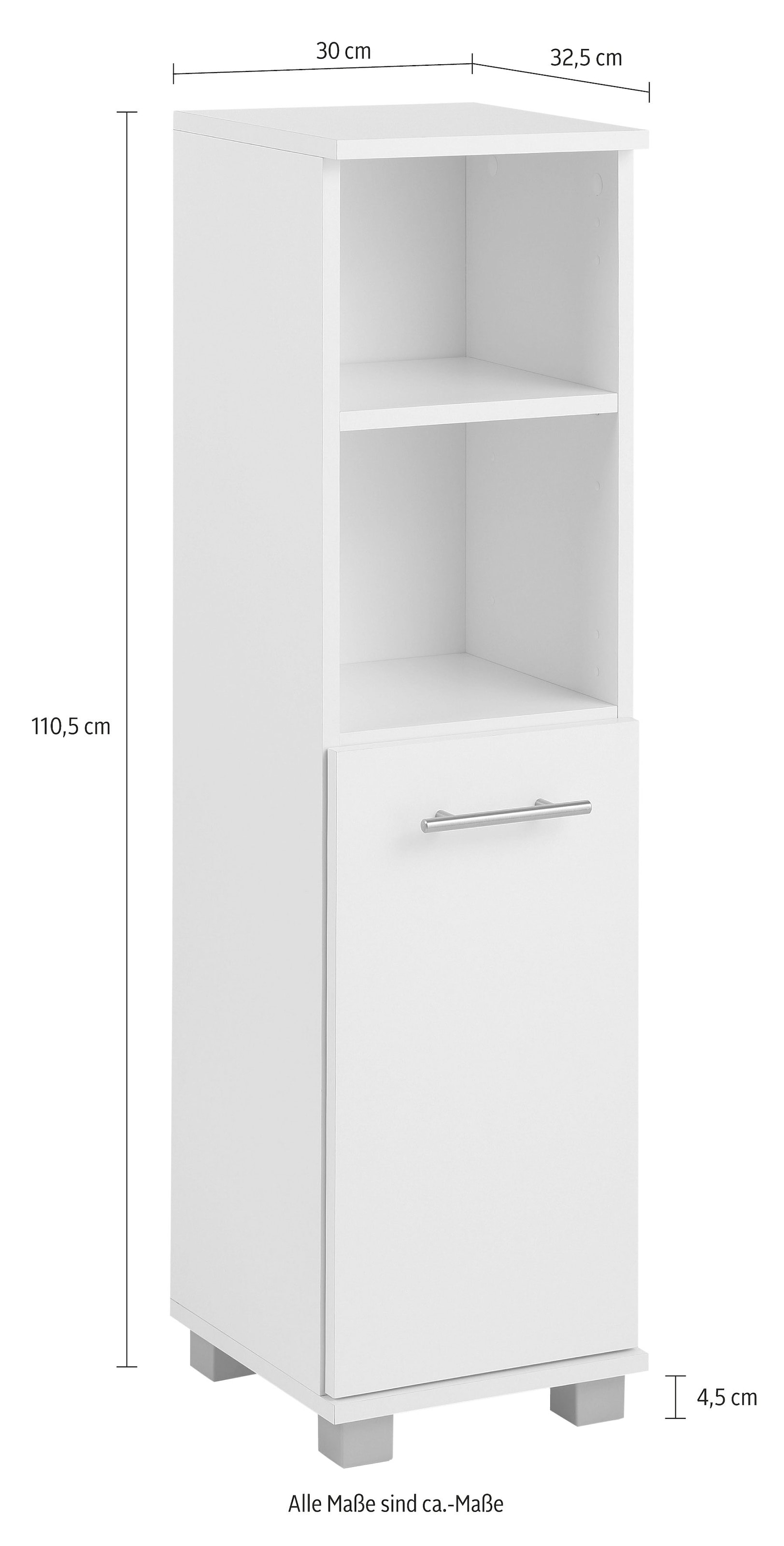 Schildmeyer Midischrank »Emmi«, Höhe 110,5 cm, Metallgriff, mit 2 praktischen offenen Fächern