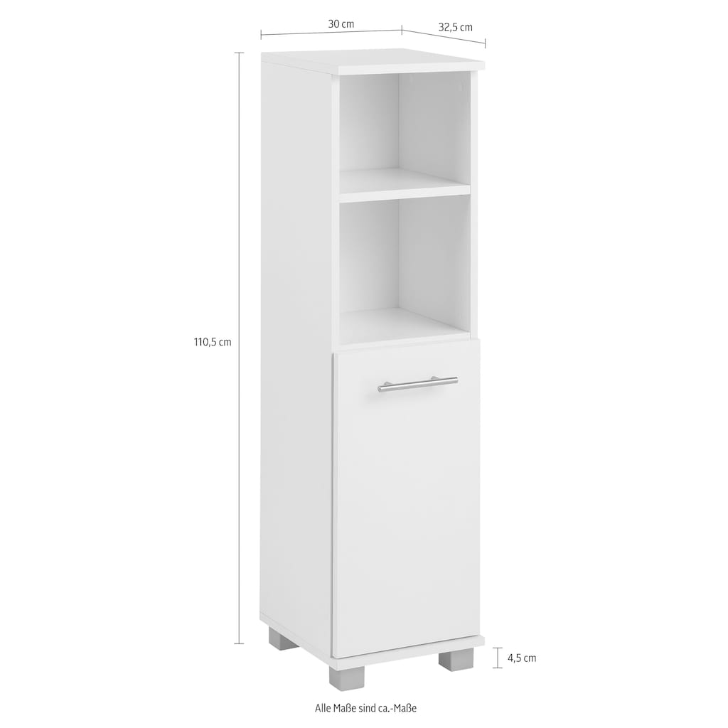 Schildmeyer Midischrank »Emmi«, Höhe 110,5 cm, Metallgriff, mit 2 praktischen offenen Fächern