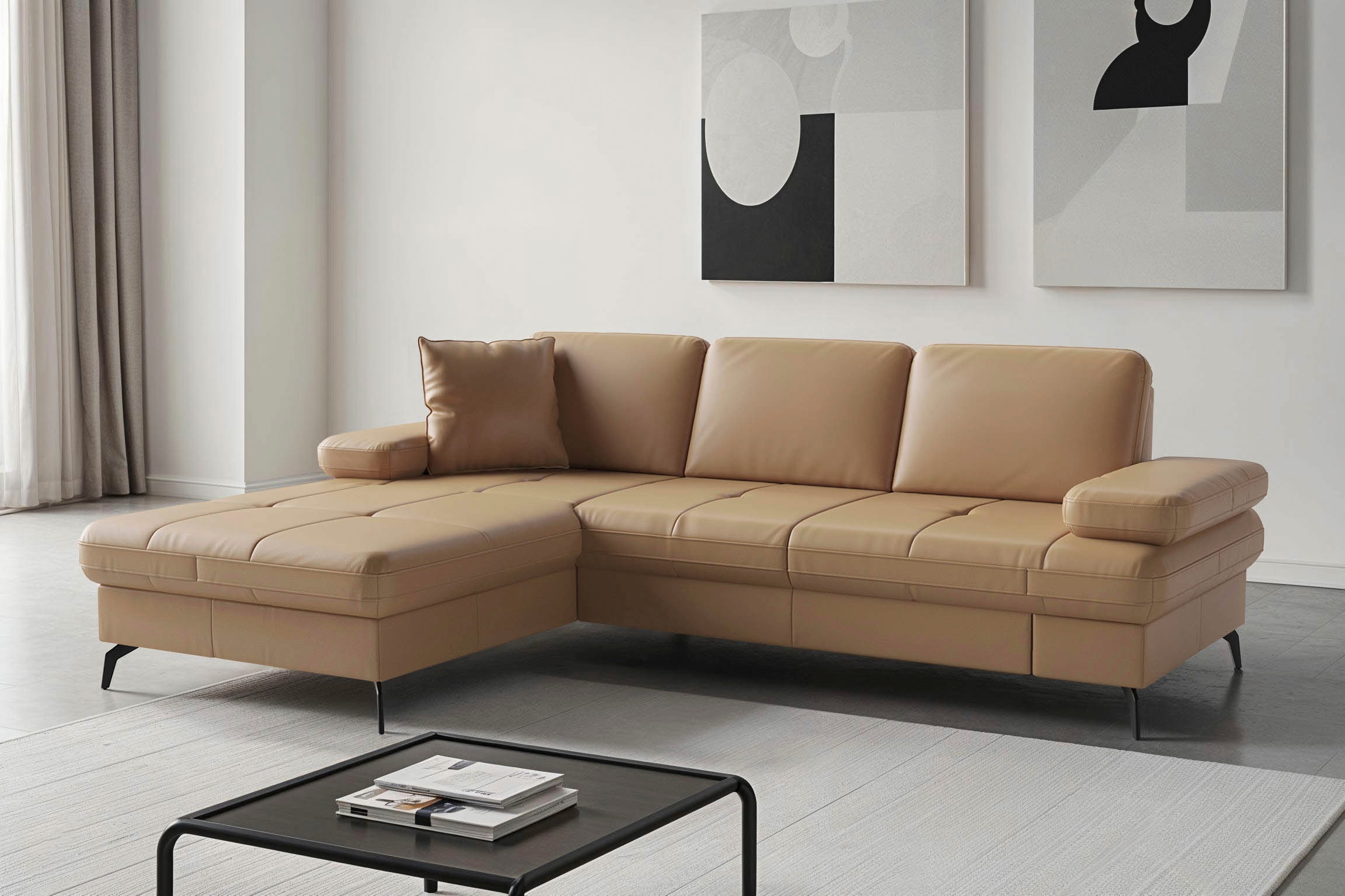 sit&more Ecksofa "Morris Jubi, Recamiere, Breite 247 cm" mit Armteilfunktion, wahlweise mit Schlaffunktion